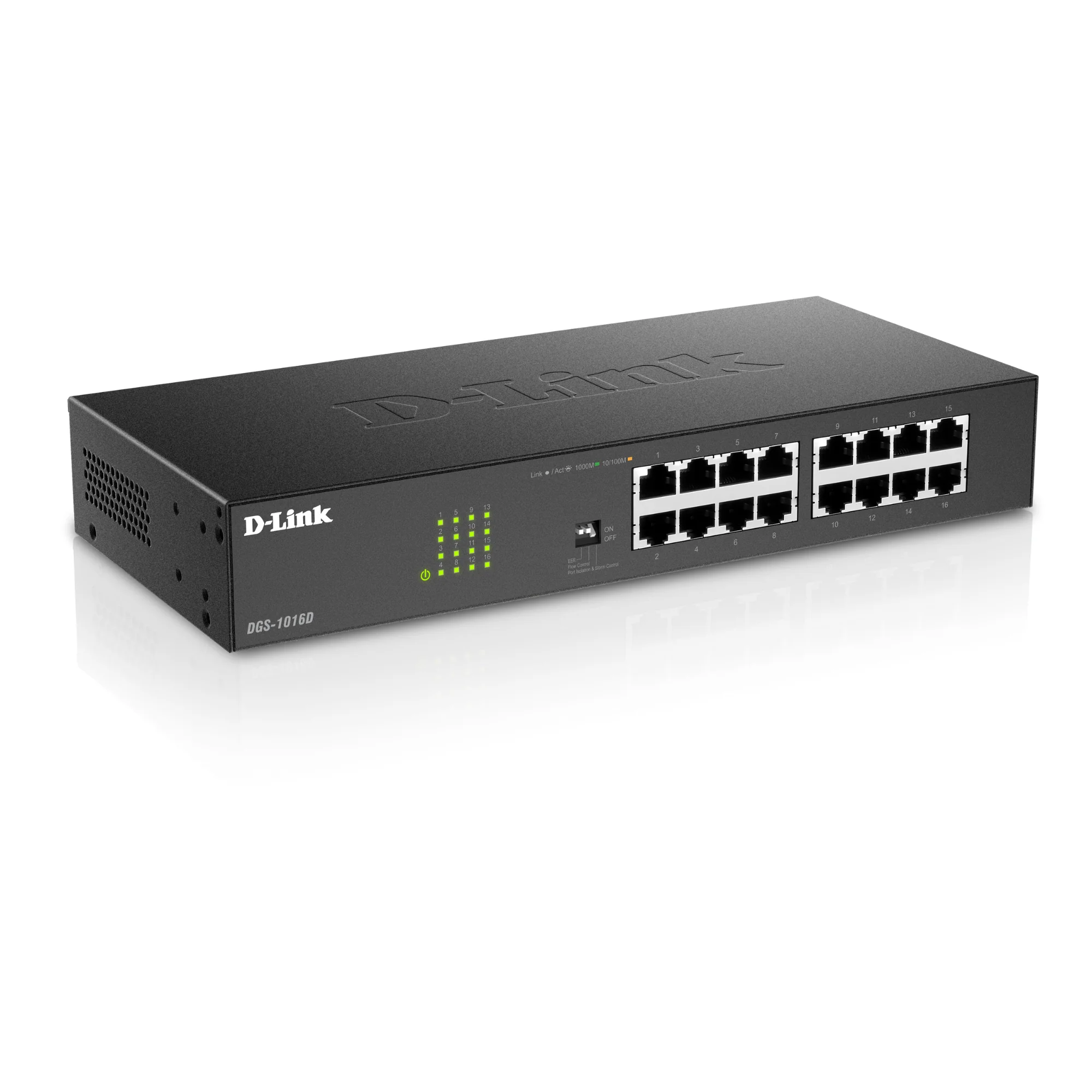 D-Link 16-Port Gigabit Unmanaged Ethernet Switch (DGS-1016D)| Fanless Metal, Desktop/Rackmount, QoS, Plug-and-Play, Front-Panel Controls, Follows NDAA/TAA - Image 10