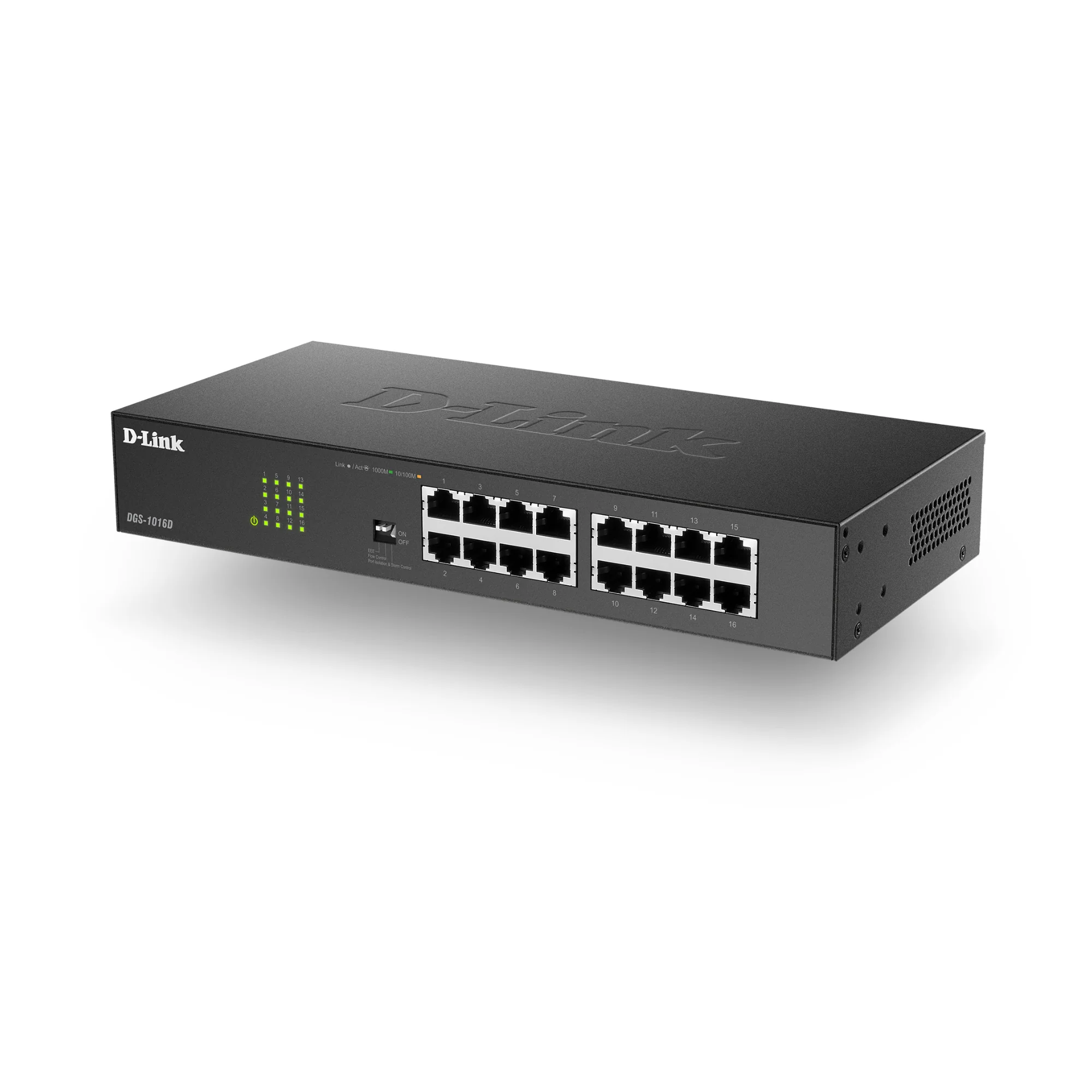 D-Link 16-Port Gigabit Unmanaged Ethernet Switch (DGS-1016D)| Fanless Metal, Desktop/Rackmount, QoS, Plug-and-Play, Front-Panel Controls, Follows NDAA/TAA - Image 9