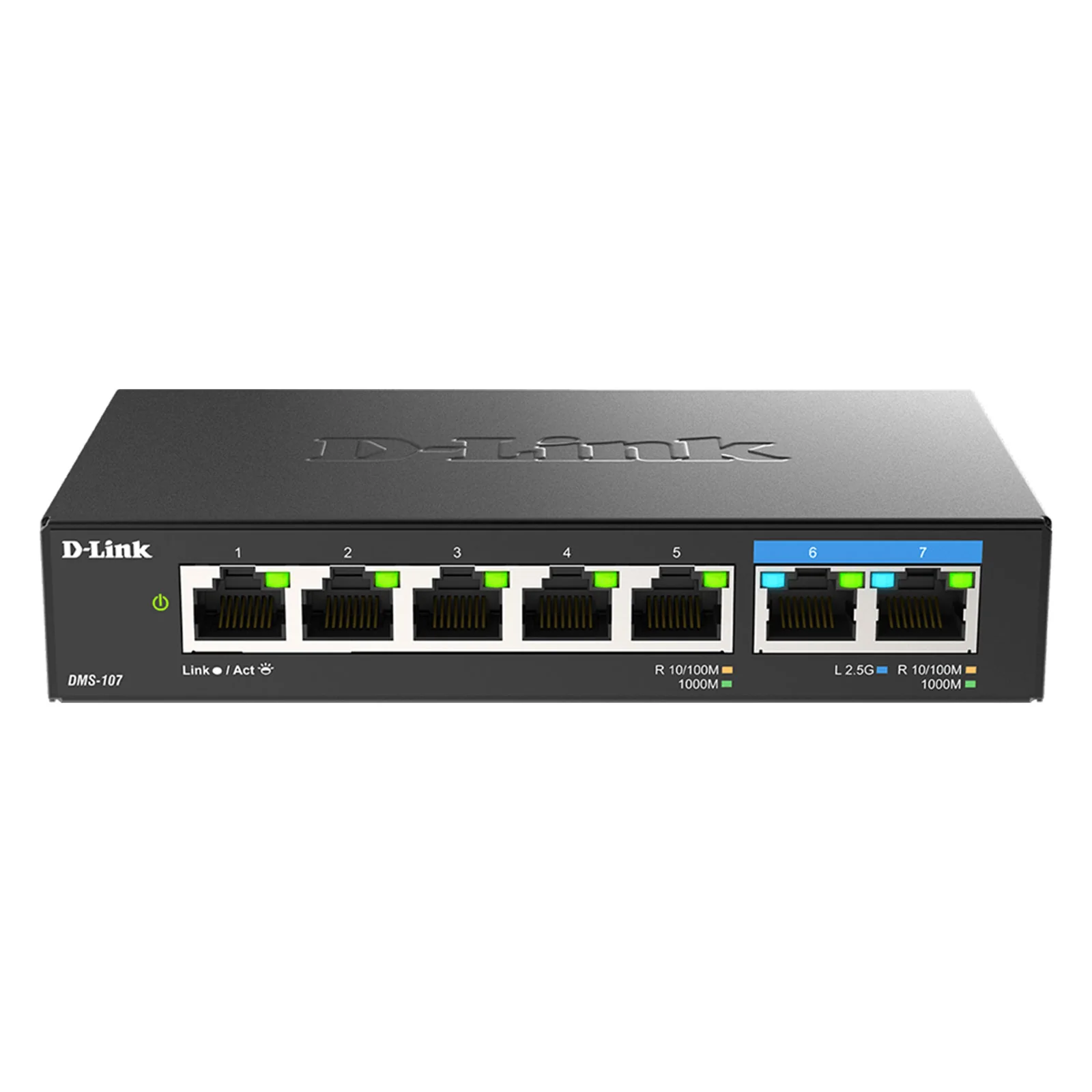 D-Link 7-Port Multi-Gigabit (2.5Gb) Unmanaged Ethernet Switch (DMS-107) | 2 x 2.5 Gb, 5 x 10/100/1000Mbps Ports - Image 9