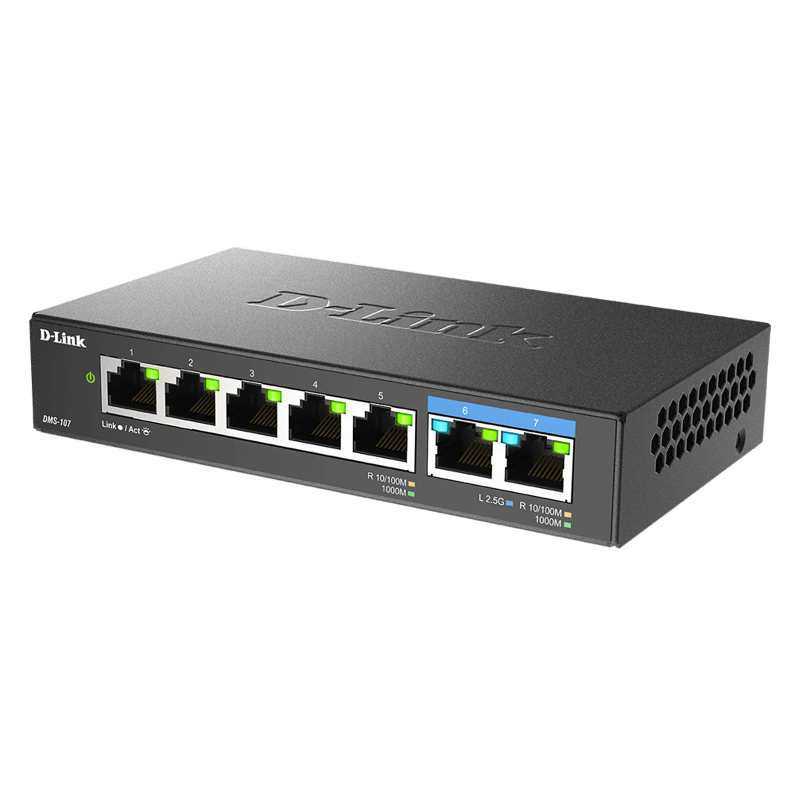 D-Link 7-Port Multi-Gigabit (2.5Gb) Unmanaged Ethernet Switch (DMS-107) | 2 x 2.5 Gb, 5 x 10/100/1000Mbps Ports - Image 6