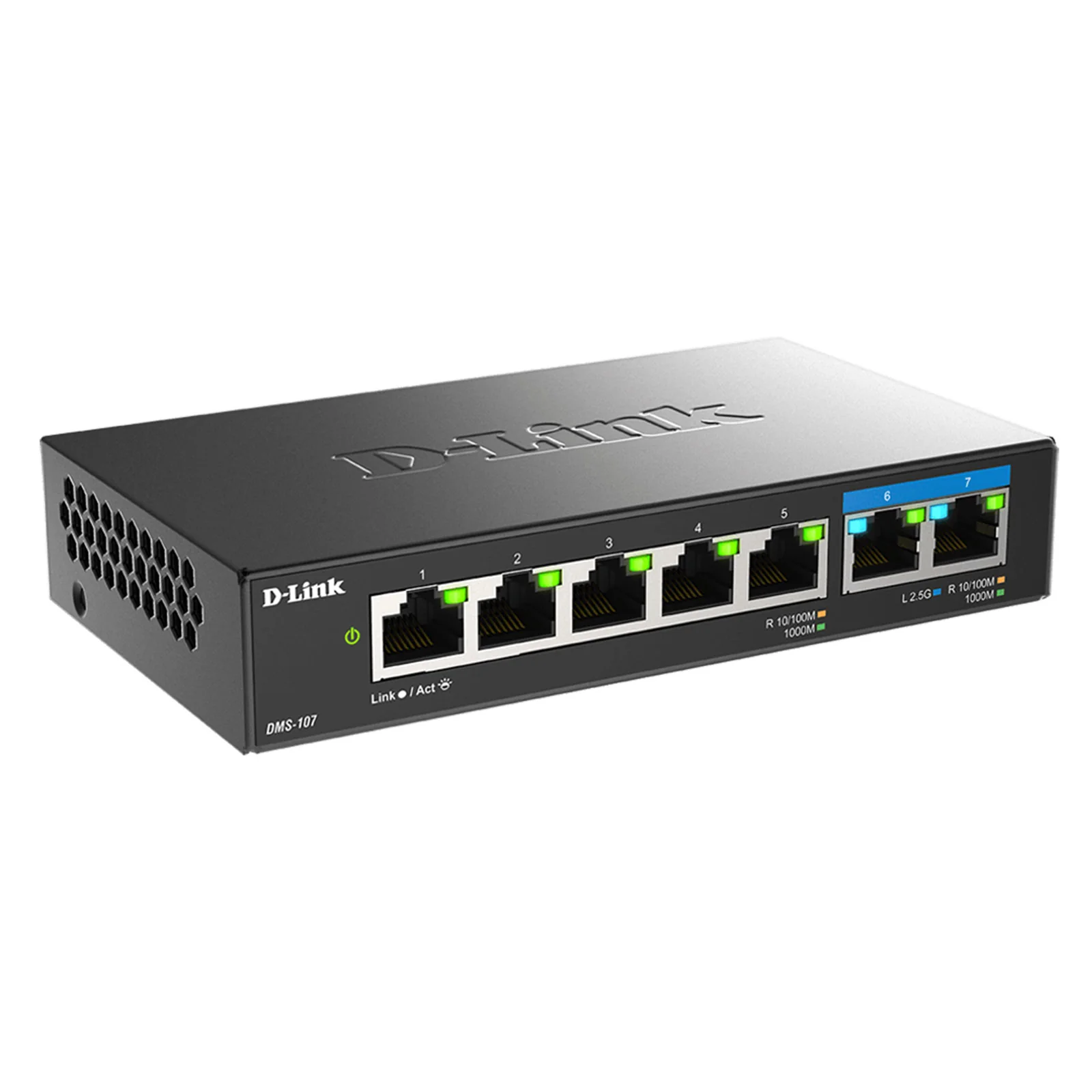 D-Link 7-Port Multi-Gigabit (2.5Gb) Unmanaged Ethernet Switch (DMS-107) | 2 x 2.5 Gb, 5 x 10/100/1000Mbps Ports - Image 7