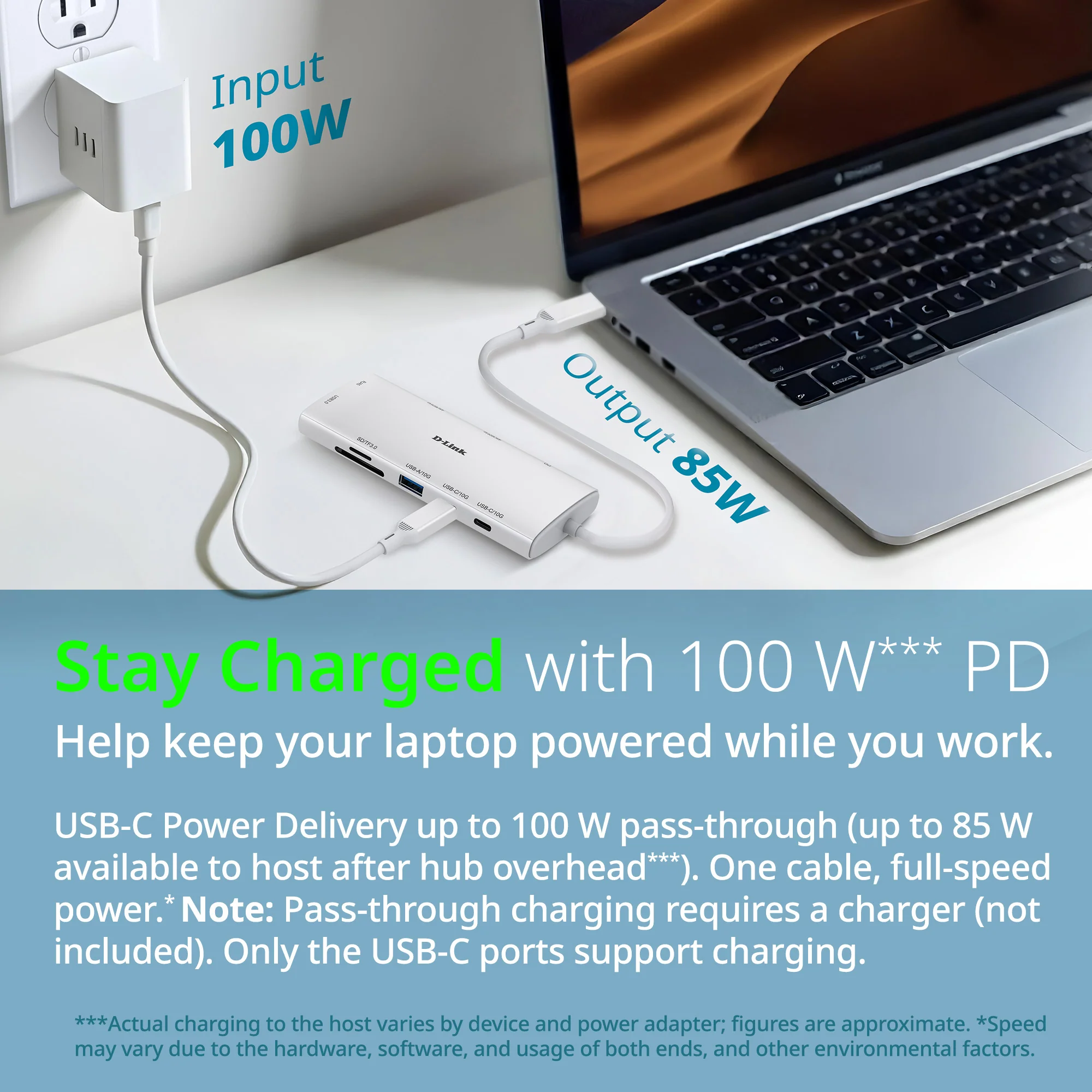 D-Link 10-in-1 USB-C Hub (DUP-A01), Max 100W Power Delivery, Dual 4K HDMI Ports, 2 x USB-C & 2 x USB-A Data Ports, Ethernet and SD Card Slots for Dell Laptop, ThinkPad, and More - Image 5
