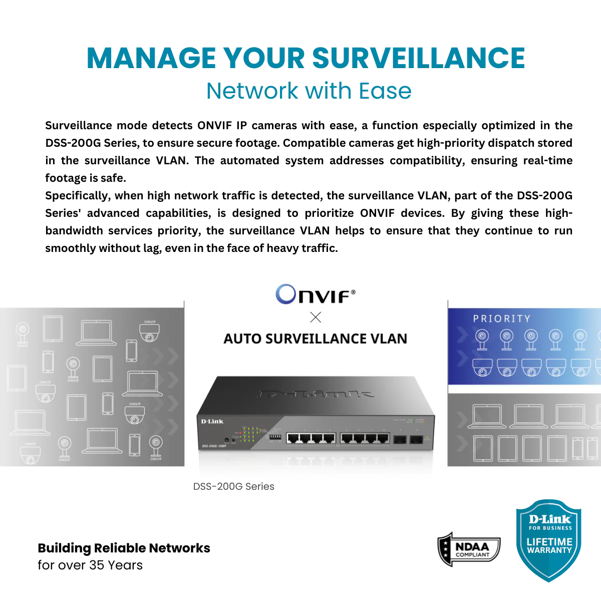 D-Link 10-Port Gigabit PoE+ Smart Managed Switch (130W PoE Budget) with 2 SFP Ports - (DSS-200G-10MP) - Image 6