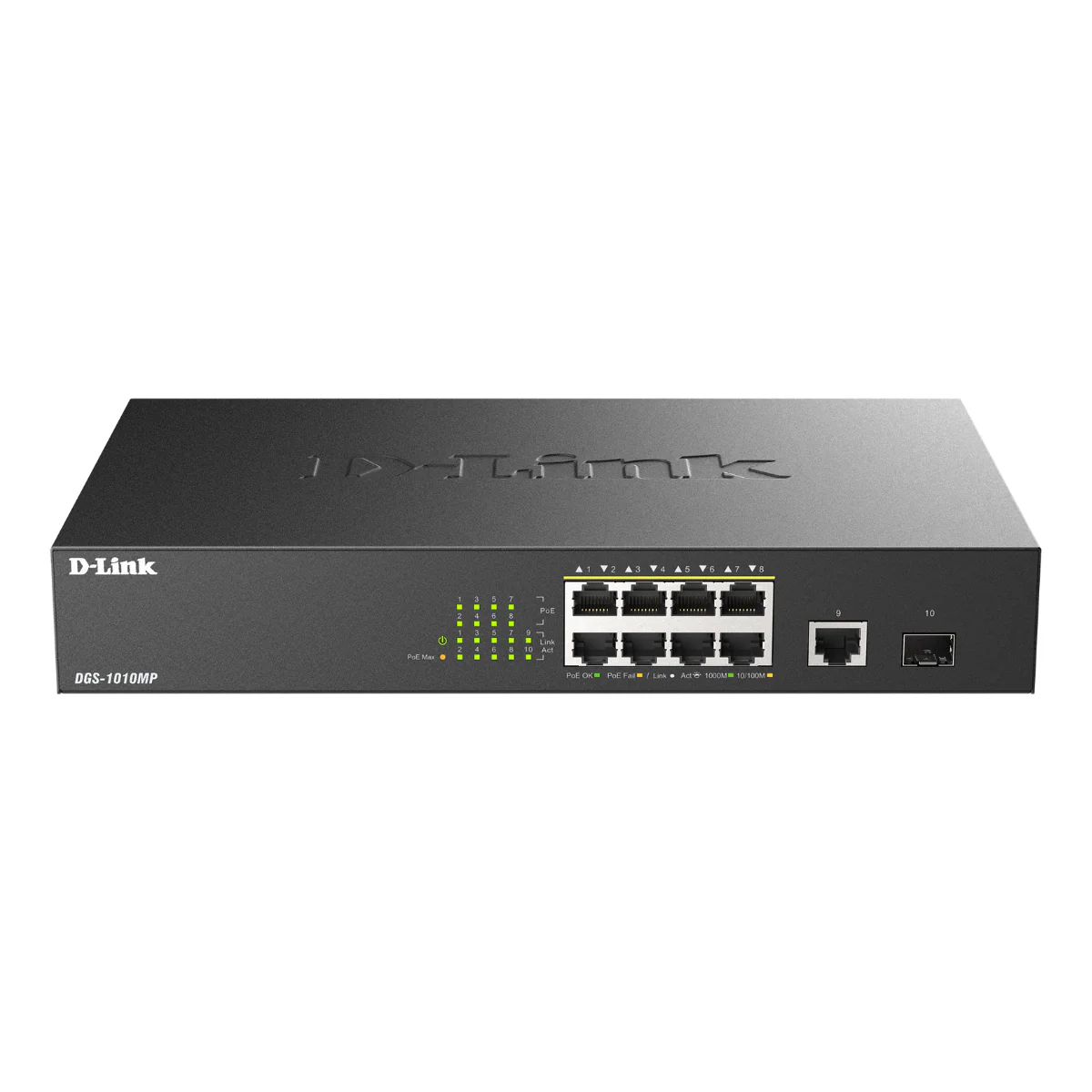 D-Link 10-Port Gigabit PoE+ Unmanaged/Plug and Play Switch | 8 PoE+ Ports (125W) + 1 GbE &amp; 1 SFP Port | Fanless | Desktop/Rackmount - (DGS-1010MP) - Image 3