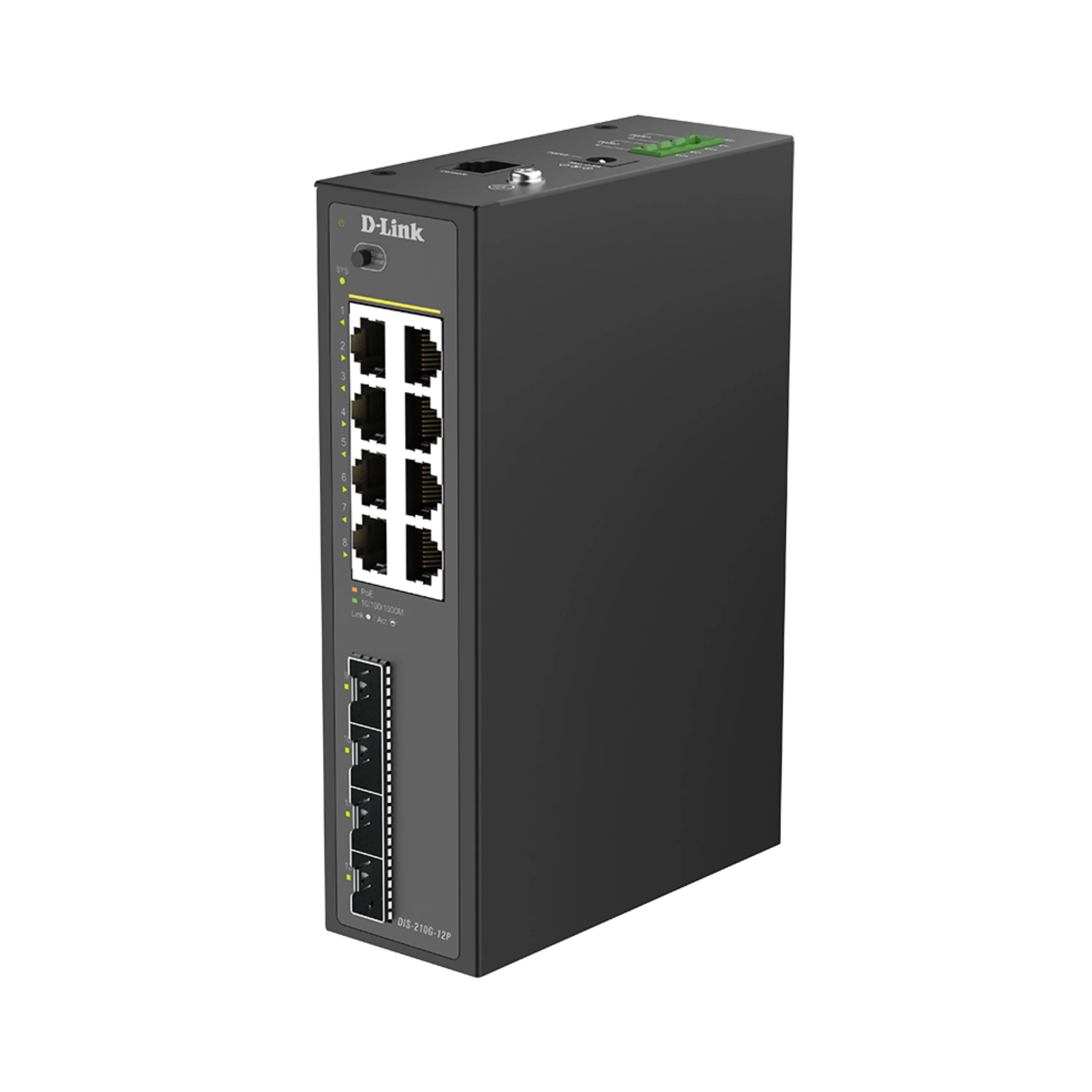 D-Link 12-Port Gigabit Smart Managed PoE+ Industrial Ethernet Switch with SFP (DIS-210G-12P), 8 PoE+ Ports + 4 × 1 GbE SFP Uplinks, 240 W PoE Budget, ERPS Ring Support, Dual Power Inputs, 6 kV Surge Protection, DIN-Rail, Follows NDAA/TAA - Image 10