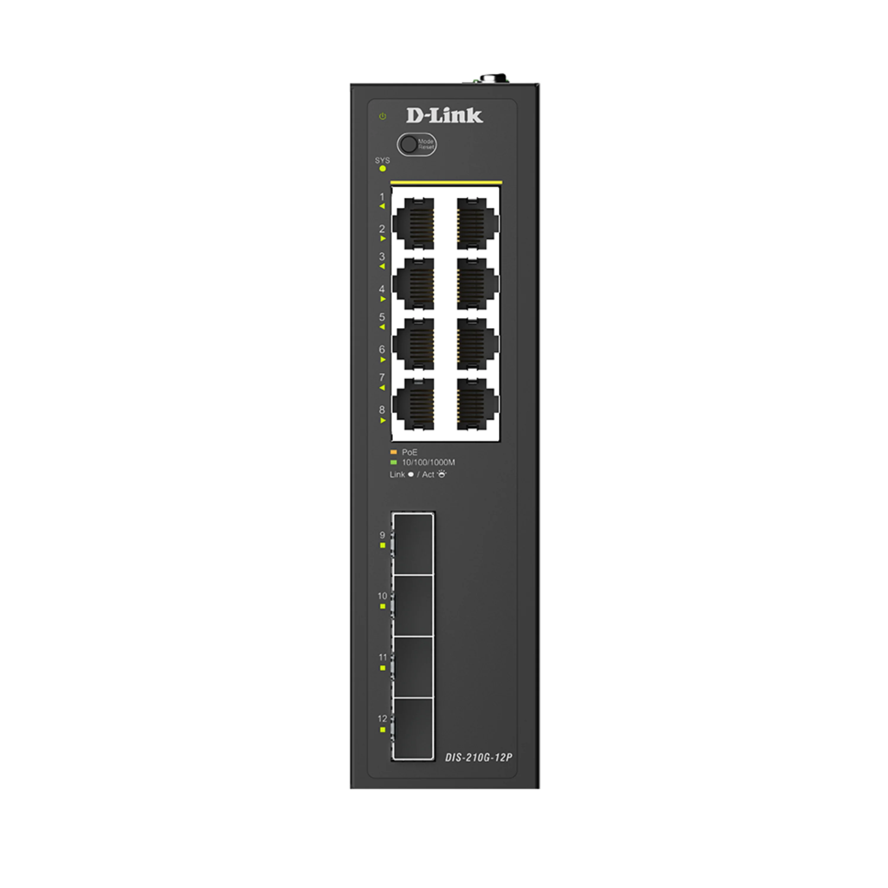 D-Link 12-Port Gigabit Smart Managed PoE+ Industrial Ethernet Switch with SFP (DIS-210G-12P), 8 PoE+ Ports + 4 × 1 GbE SFP Uplinks, 240 W PoE Budget, ERPS Ring Support, Dual Power Inputs, 6 kV Surge Protection, DIN-Rail, Follows NDAA/TAA - Image 12