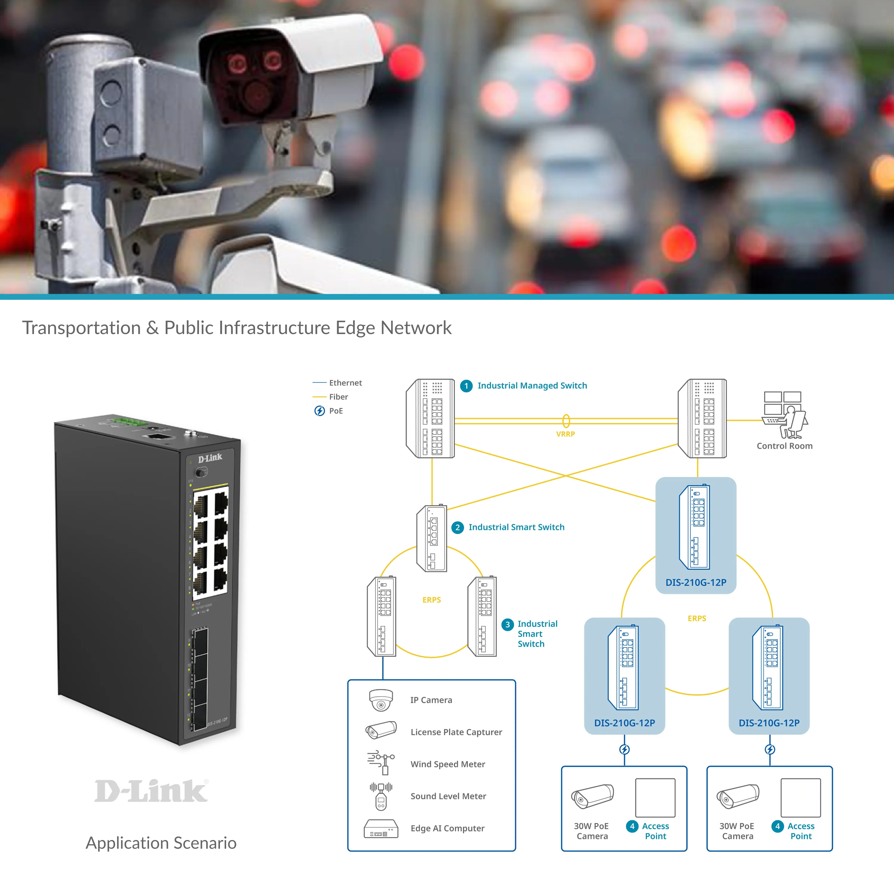 D-Link 12-Port Gigabit Smart Managed PoE+ Industrial Ethernet Switch with SFP (DIS-210G-12P), 8 PoE+ Ports + 4 × 1 GbE SFP Uplinks, 240 W PoE Budget, ERPS Ring Support, Dual Power Inputs, 6 kV Surge Protection, DIN-Rail, Follows NDAA/TAA - Image 15