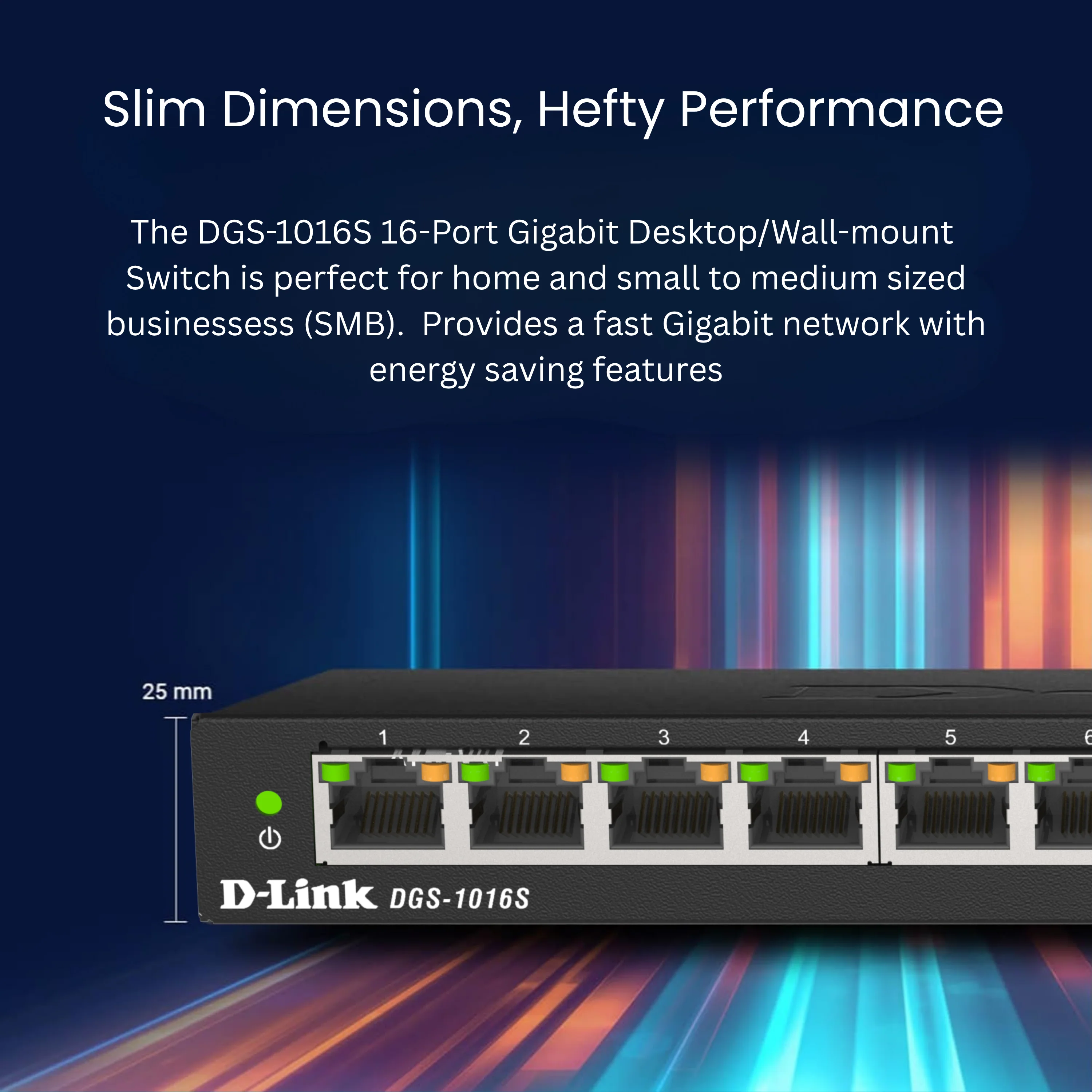 D-Link 16-Port Gigabit Unmanaged/Plug and Play Switch (DGS-1016S) | Fanless| Slim Metal Compact | Desktop - Image 13