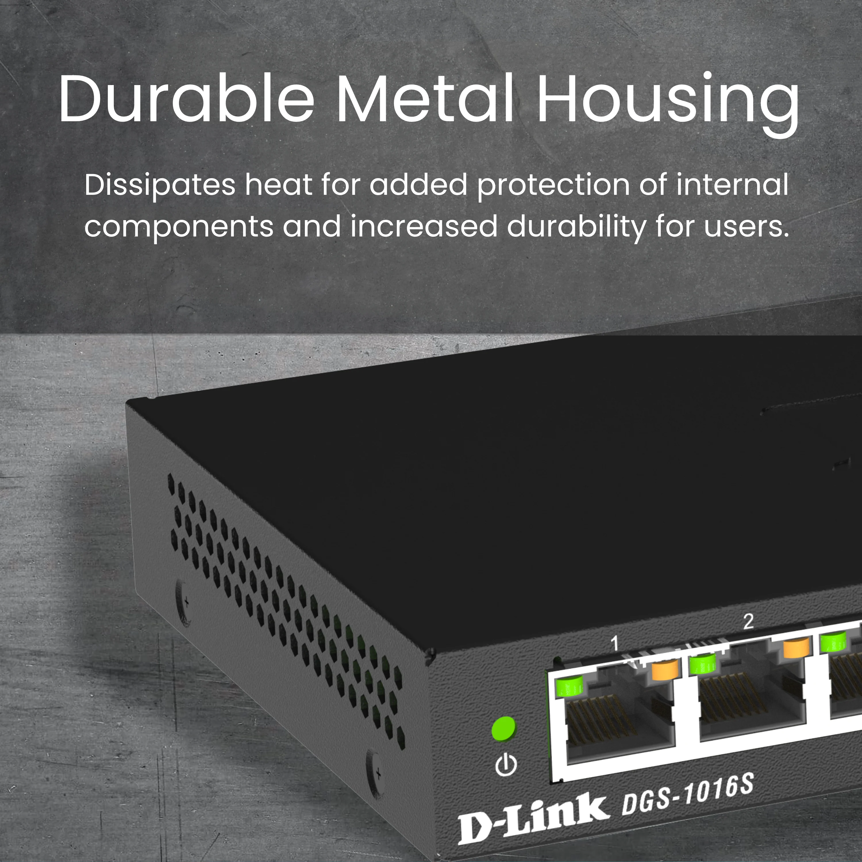 D-Link 16-Port Gigabit Unmanaged/Plug and Play Switch (DGS-1016S) | Fanless| Slim Metal Compact | Desktop - Image 15