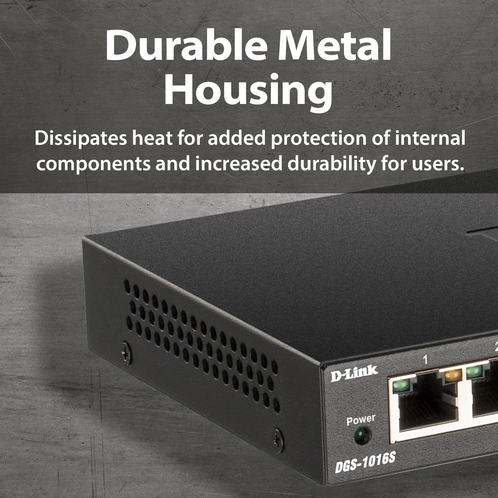 D-Link 16-Port Gigabit Unmanaged/Plug and Play Switch (DGS-1016S) | Fanless| Slim Metal Compact | Desktop - Image 5