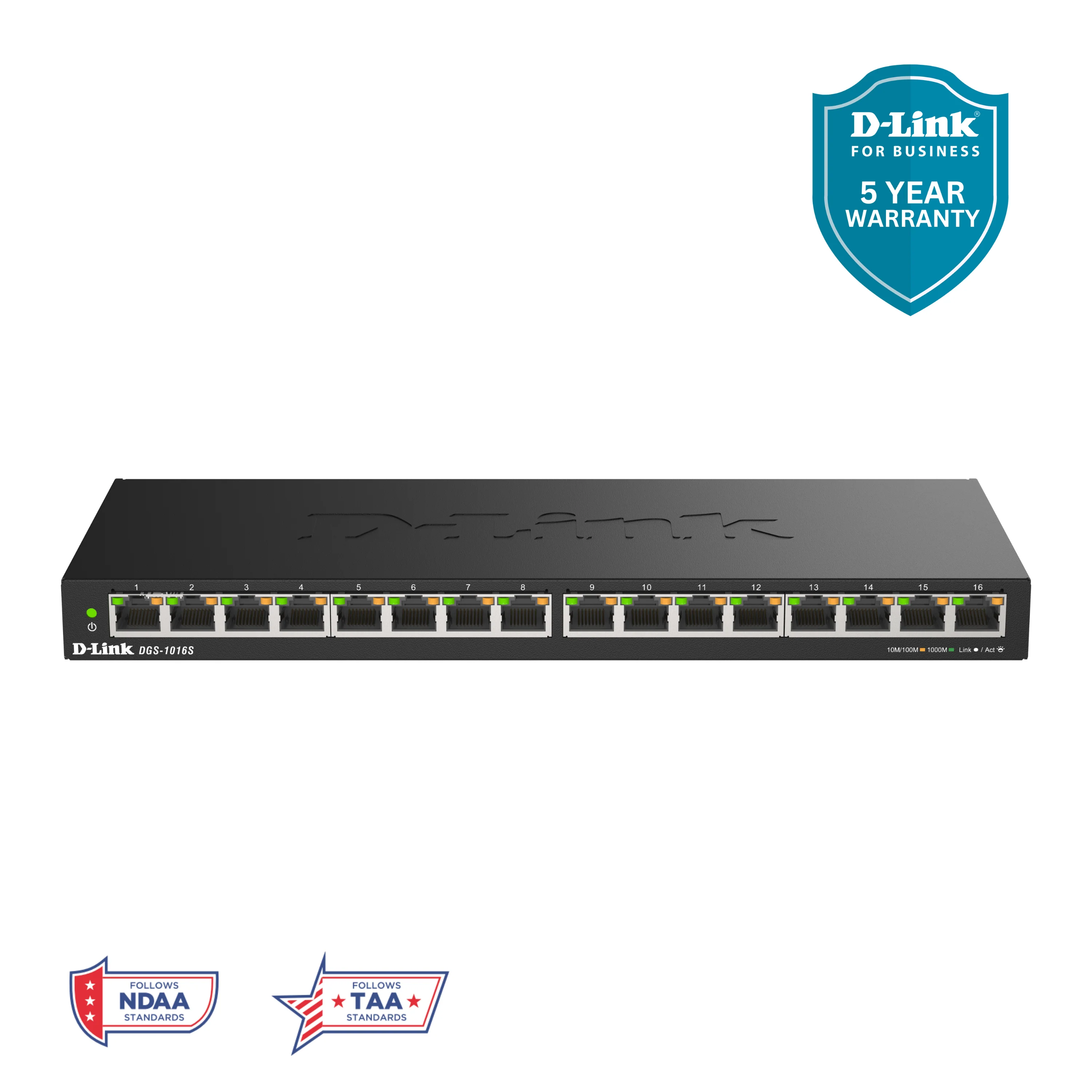 D-Link 16-Port Gigabit Unmanaged/Plug and Play Switch (DGS-1016S) | Fanless| Slim Metal Compact | Desktop - Image 9