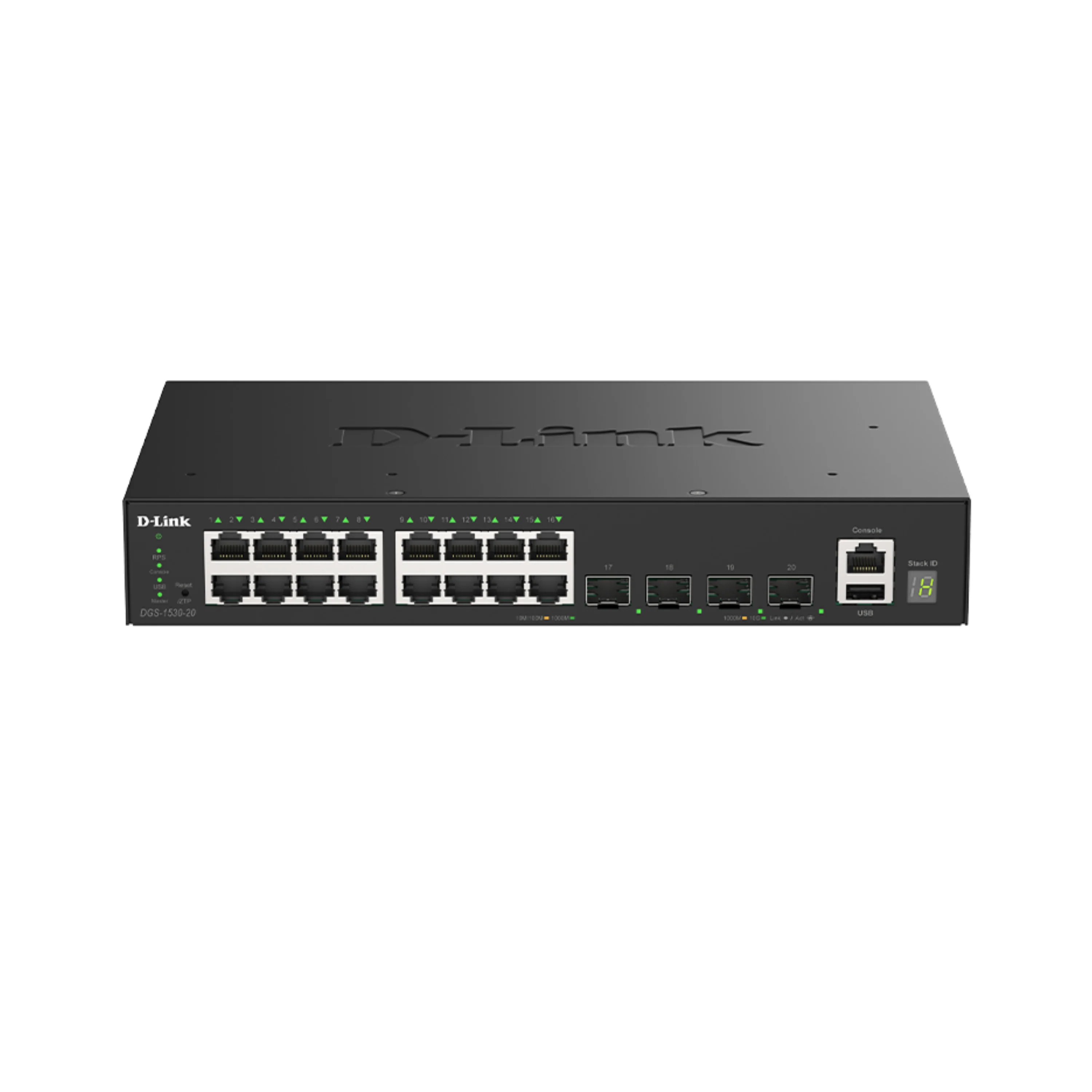 D-Link 20-Port Gigabit Stackable Managed Ethernet Switch 10GbE Uplinks (DGS-1530-20) | 16x 1GbE Ports + 4x 10GbE SFP+ Ports, L3 Lite, VLANs, Fanless, Desktop/Rackmount,  Follows NDAA/TAA - Image 3