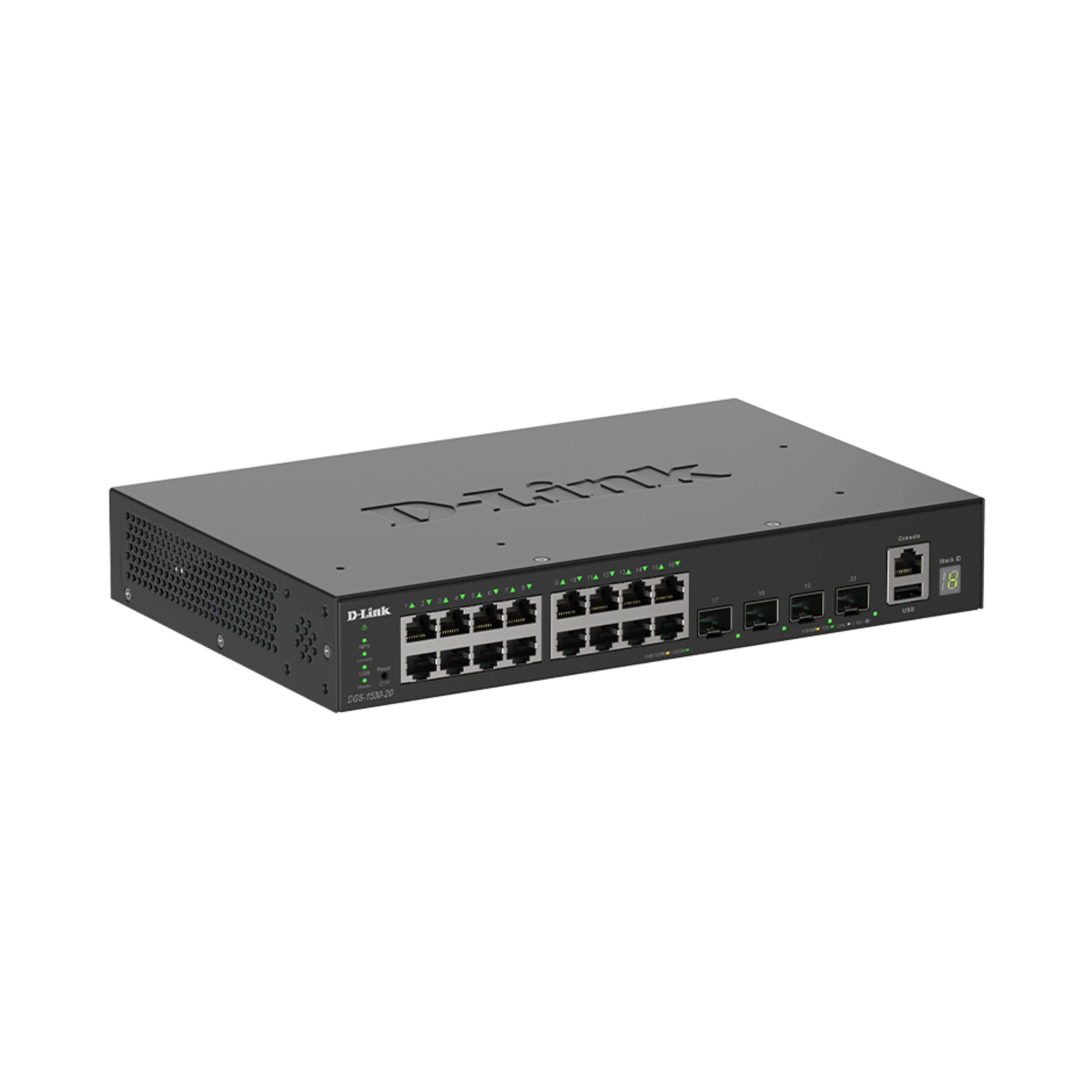 D-Link 20-Port Gigabit Stackable Managed Ethernet Switch 10GbE Uplinks (DGS-1530-20) | 16x 1GbE Ports + 4x 10GbE SFP+ Ports, L3 Lite, VLANs, Fanless, Desktop/Rackmount,  Follows NDAA/TAA - Image 4