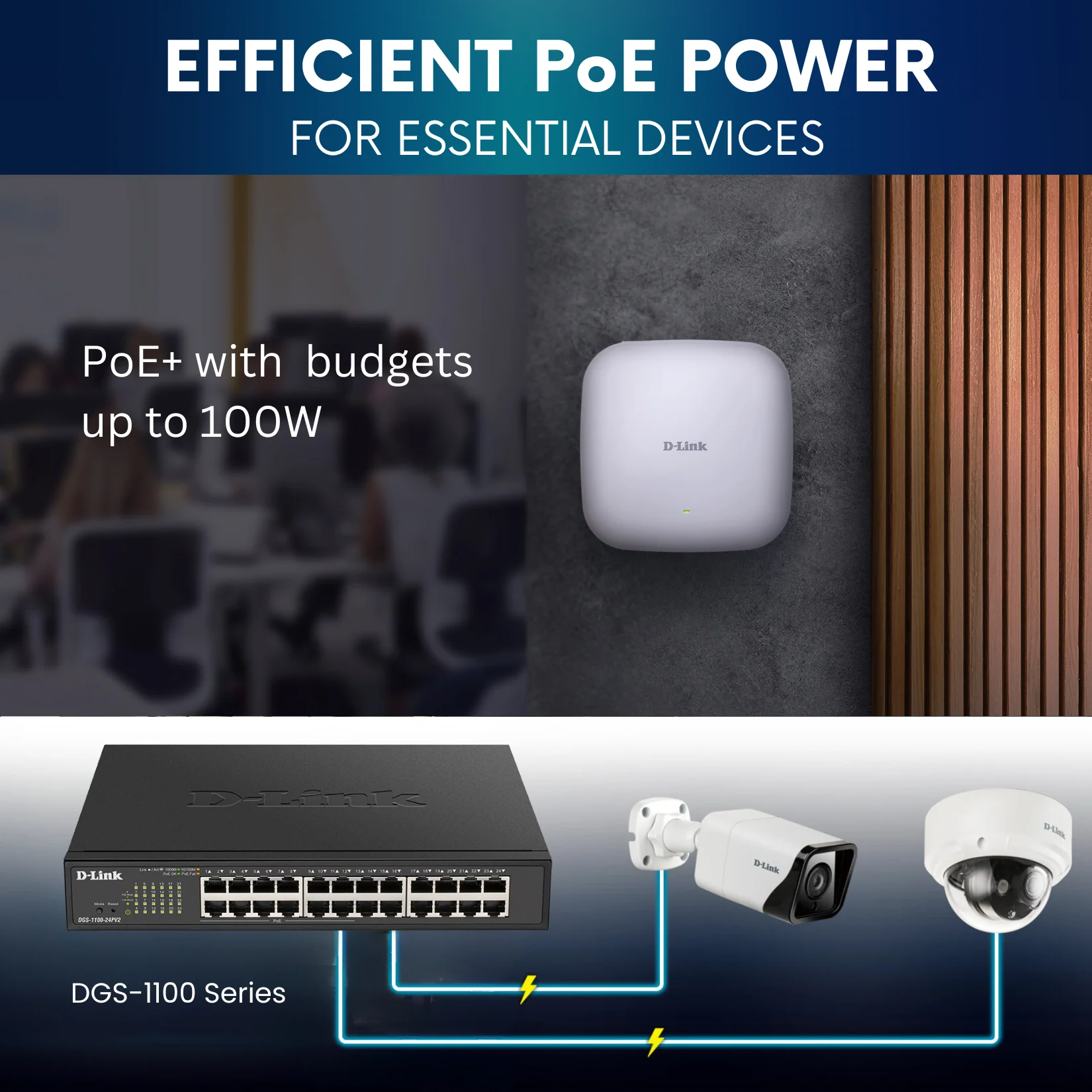 D-Link 24-Port Gigabit Smart Managed PoE+ Switch (DGS-1100-24PV2) | 12 PoE+ Ports (100W) | NDAA Compliant | Lifetime Warranty - Image 4