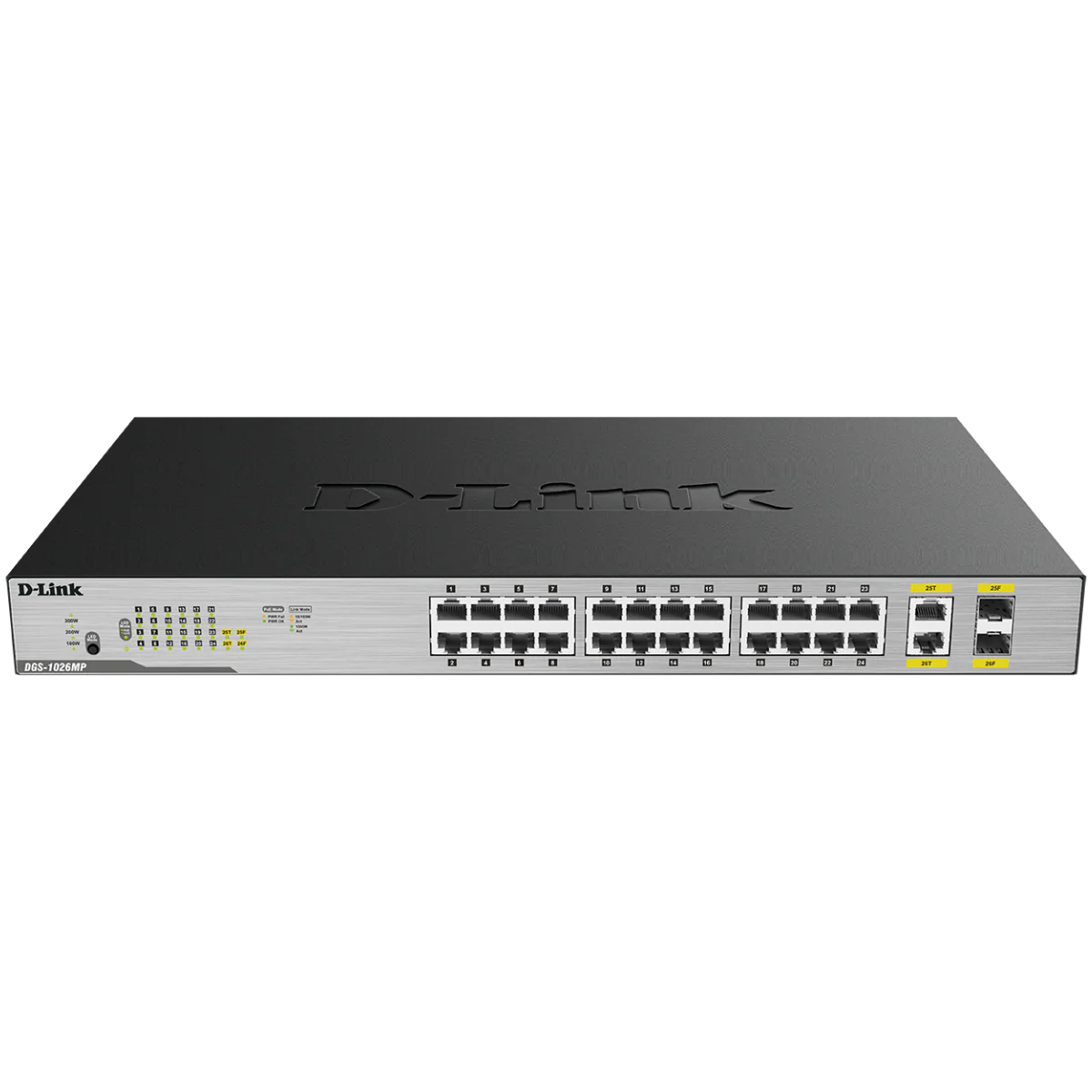 D-Link 26-Port PoE+ Gigabit Unmanaged Switch | 24 PoE + Ports (370W PoE Budget) with 2 Combo SFP Ports | Rack Mountable | NDAA Compliant  (DGS-1026MP) - Image 2