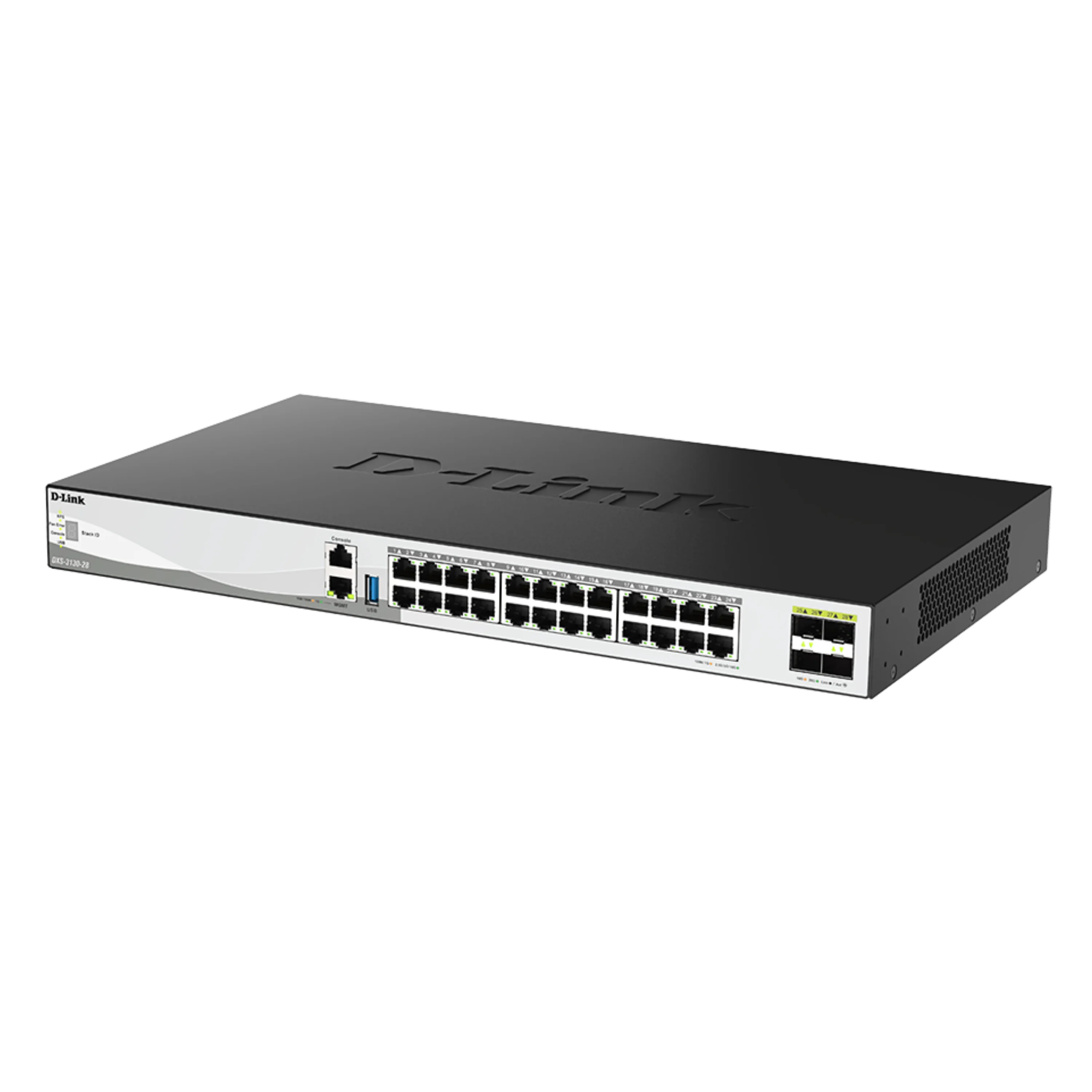 D-Link 28-Port 10GbE Multi-Gig Layer 3 Stackable Managed Ethernet Switch (DXS-3130-28) | 24-Port 10GE Ports, 4×25GbE SFP28 Uplinks, 9-Unit/200Gbps Stacking, Surge Protection, Rack-Mountable, Follows NDAA/TAA, Lifetime Warranty - Image 5