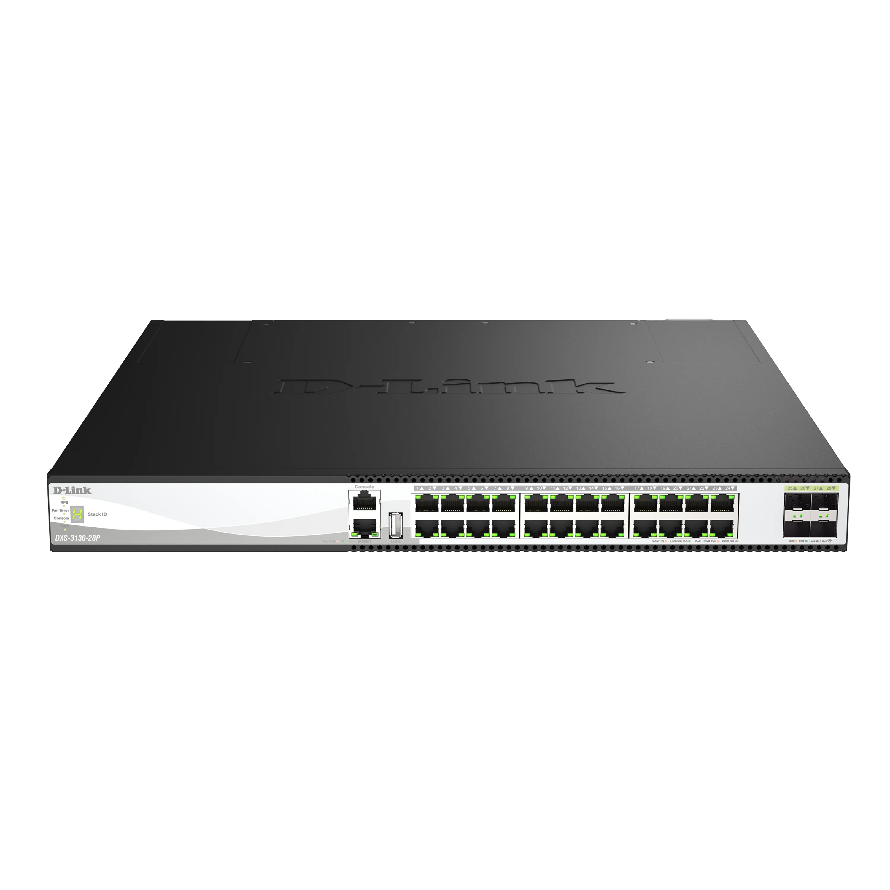 D-Link 28-Port 10GbE Multi-Gig PoE++ Layer 3 Stackable Managed Switch (DXS-3130-28P) | 24-Port 10GE PoE++ Ports, 4×25GbE SFP28 Uplinks, 790W (Up to 1440W), Redundant PSUs, Surge Protection, Rack-Mountable, Follows NDAA/TAA, Lifetime Warranty - Image 9