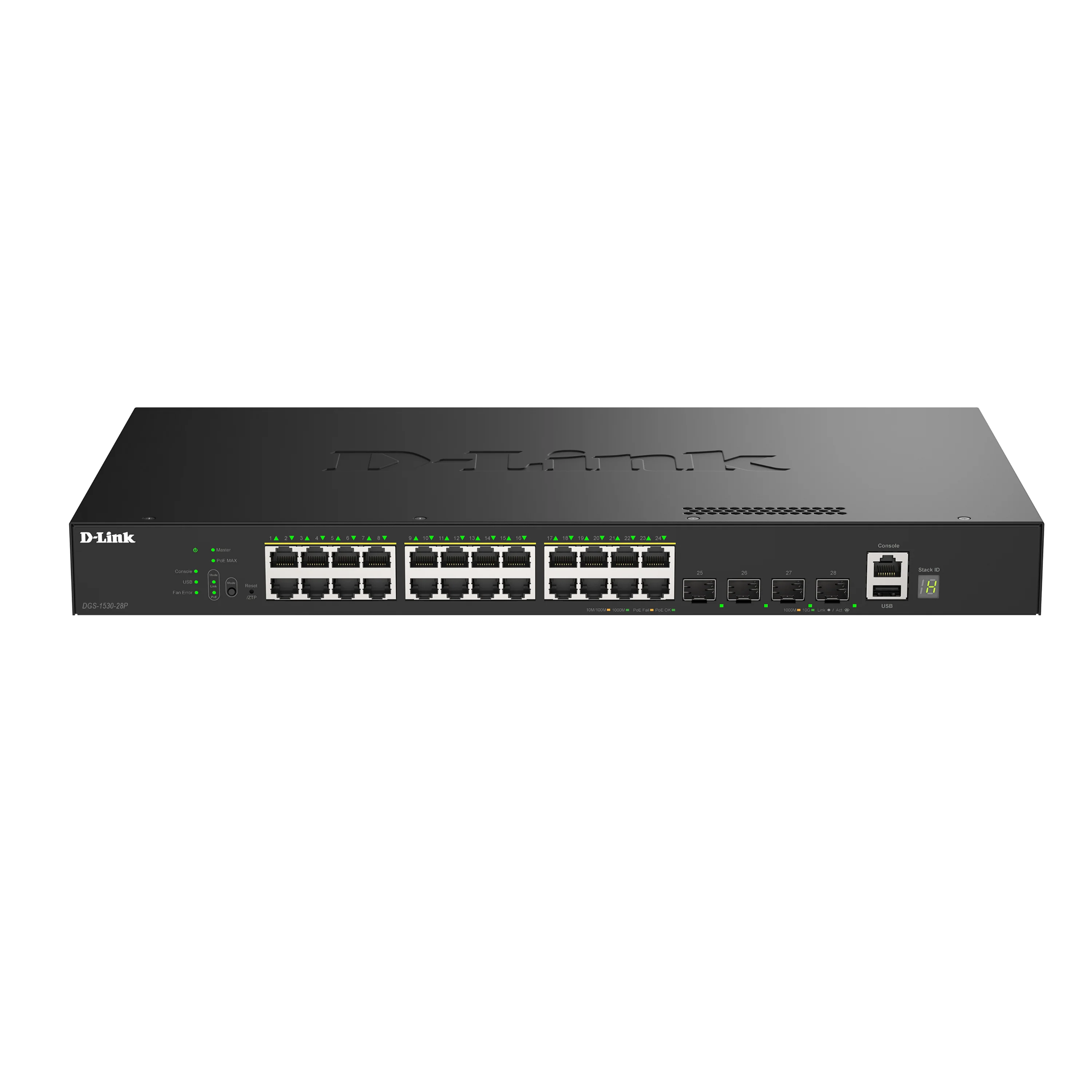 D-Link 28-Port Gigabit Stackable Managed PoE+ Ethernet Switch with 10GbE Uplinks (DGS-1530-28P) | 24 PoE+Ports (370W) + 4x 10GbE SFP+ Ports, L3 Lite, VLANs, Rackmount, Follows NDAA/TAA - Image 3