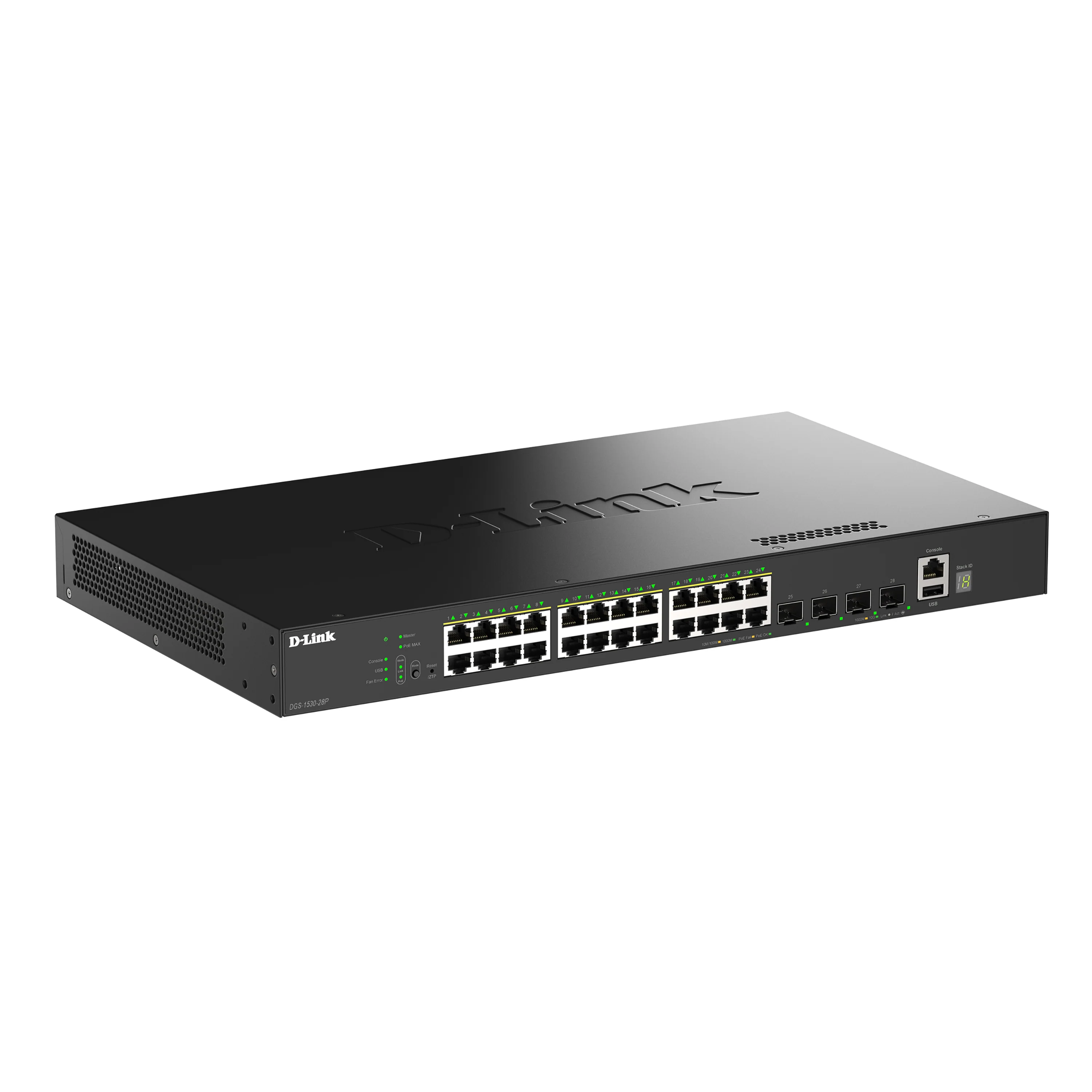 D-Link 28-Port Gigabit Stackable Managed PoE+ Ethernet Switch with 10GbE Uplinks (DGS-1530-28P) | 24 PoE+Ports (370W) + 4x 10GbE SFP+ Ports, L3 Lite, VLANs, Rackmount, Follows NDAA/TAA - Image 4