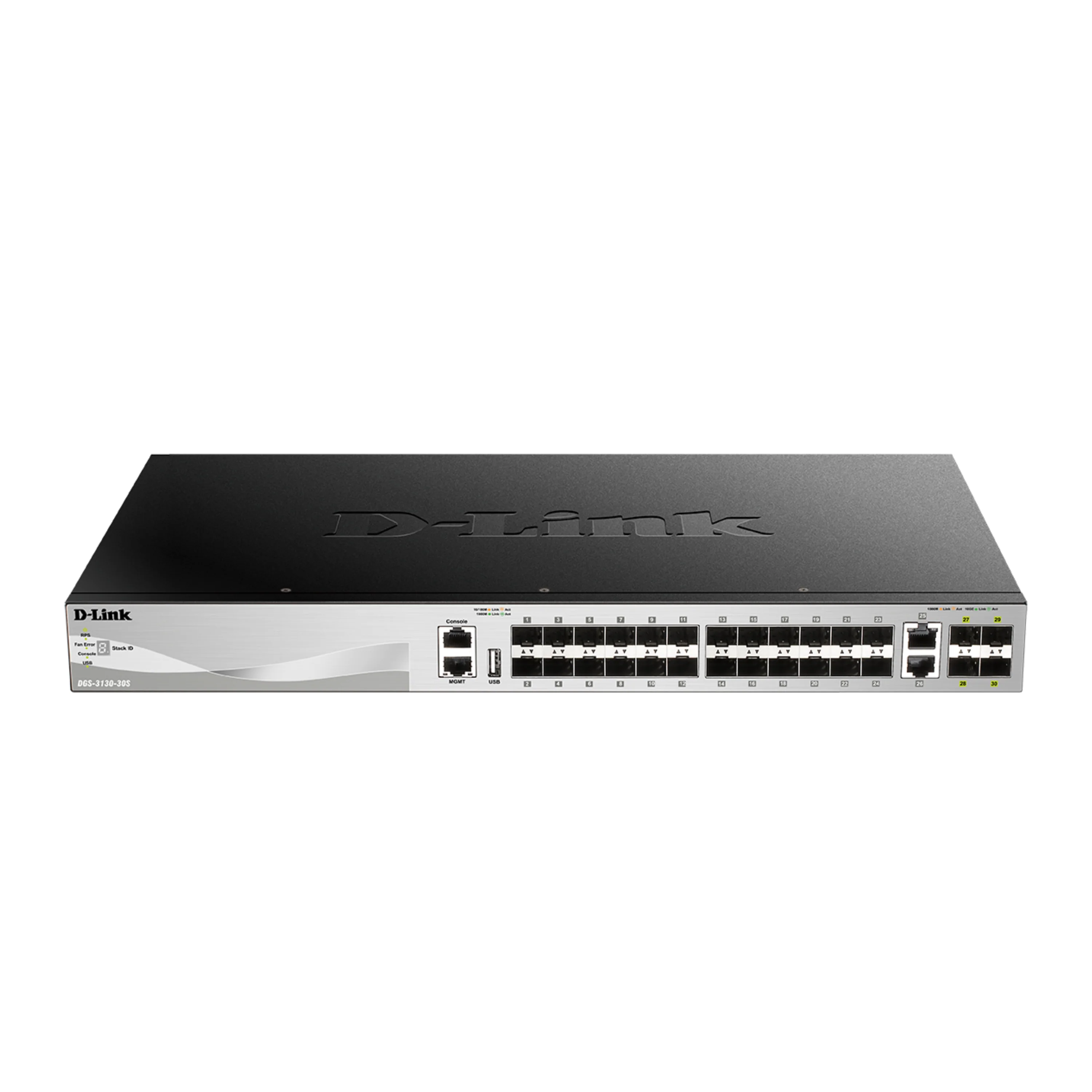 D-Link 30-Port Managed Stackable Switch with 10GbE Ports (DGS-3130-30S), 24 Gigabit SFP Ports + 2 10GbE Copper Ports + 4 10GbE SFP+ Ports, L3, Follows NDAA/TAA - Image 3