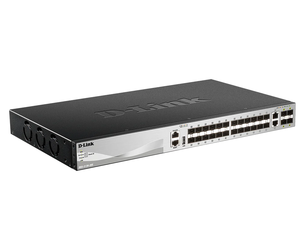 D-Link 30-Port Managed Stackable Switch with 10GbE Ports (DGS-3130-30S), 24 Gigabit SFP Ports + 2 10GbE Copper Ports + 4 10GbE SFP+ Ports, L3, Follows NDAA/TAA - Image 4