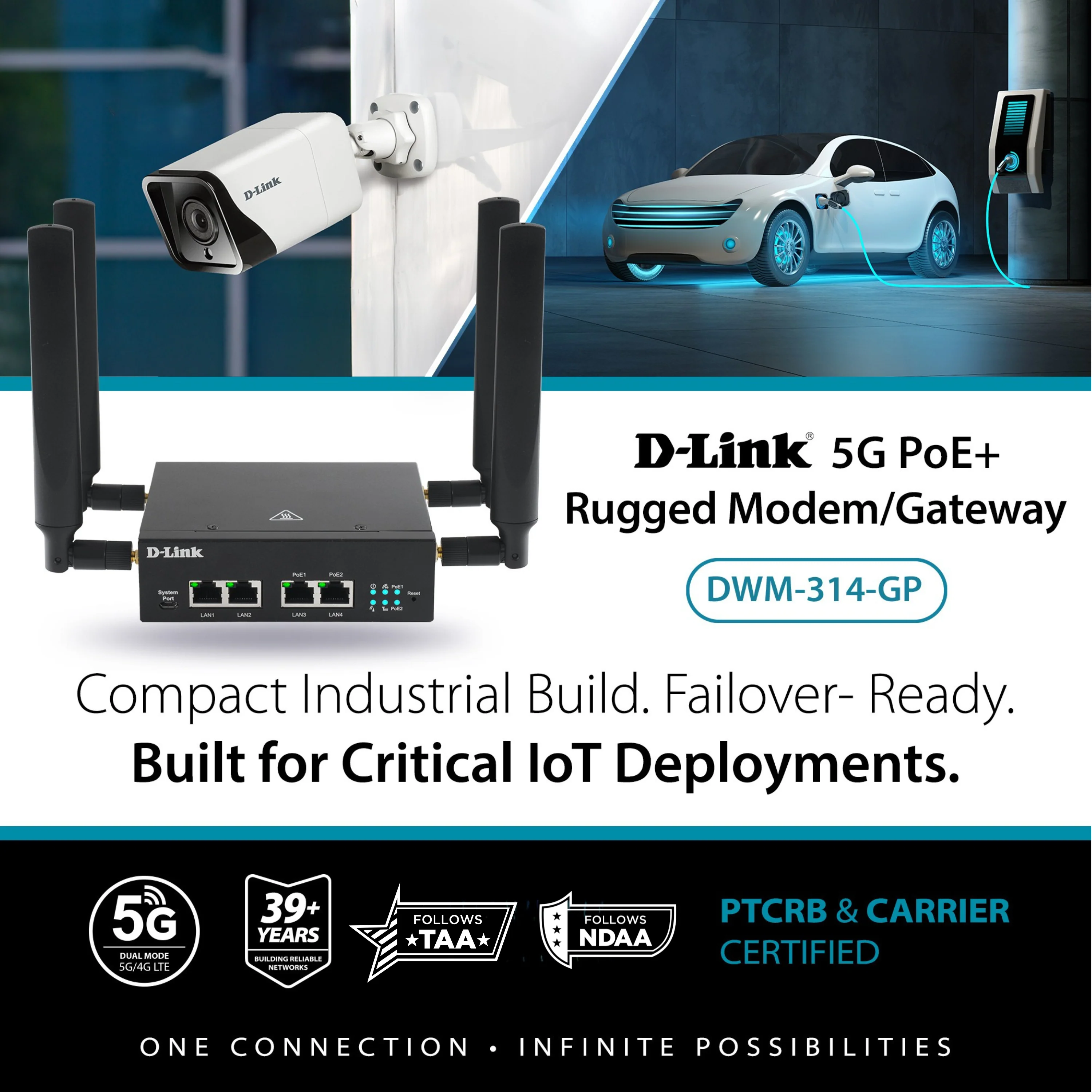 D-Link 5G/4G PoE Rugged Modem/Gateway (DWM-314-GP) | Carrier Certified with AT&T, Verizon, T-Mobile | Follows NDAA, TAA - Image 3