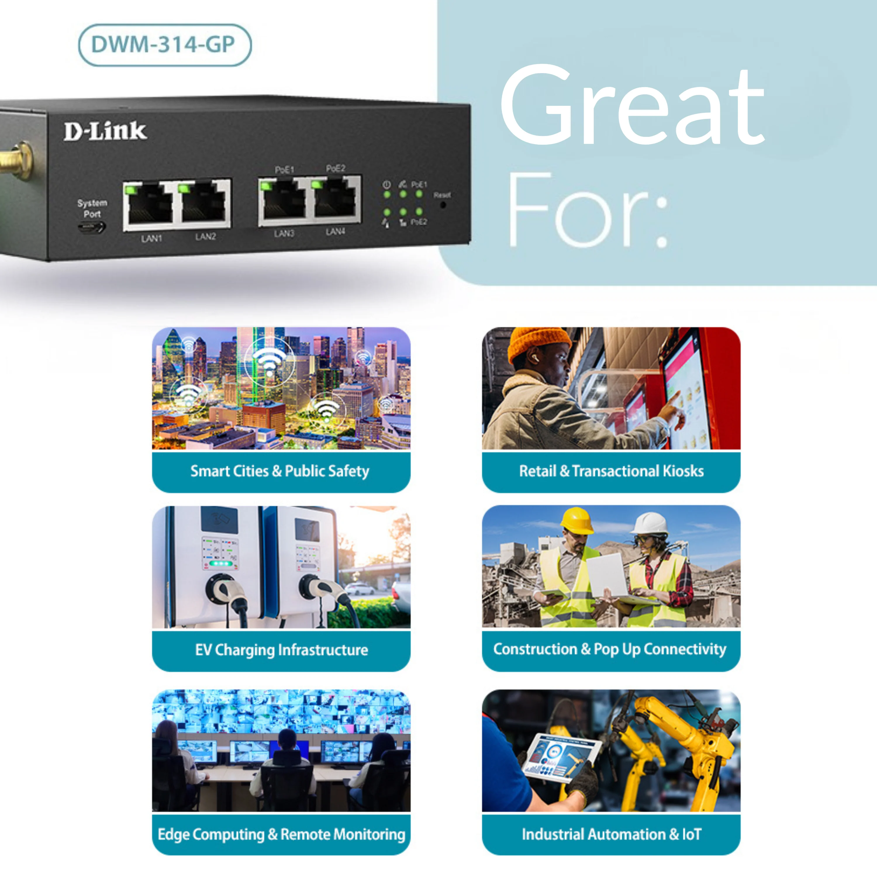 D-Link 5G/4G PoE Rugged Modem/Gateway (DWM-314-GP) | Carrier Certified with AT&T, Verizon, T-Mobile | Follows NDAA, TAA - Image 5