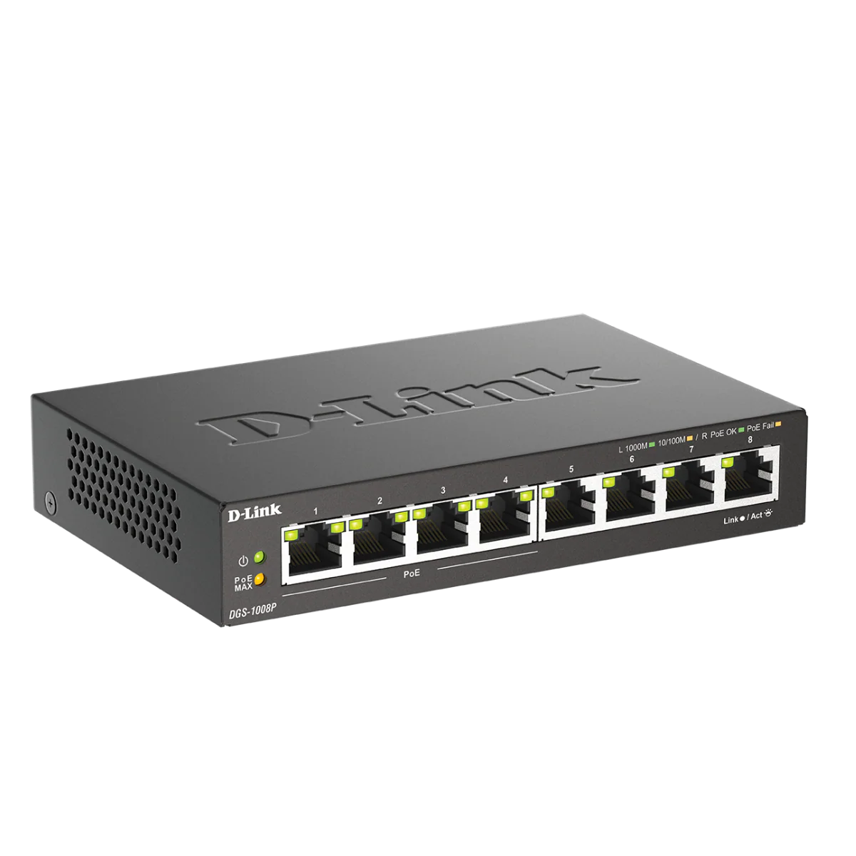 D-Link 8-Port Gigabit PoE+ Unmanaged/Plug and Play Switch (DGS-1008P) 4 PoE+ Ports (60W Total PoE Budget) | Fanless | Metal Compact Desktop - Image 7