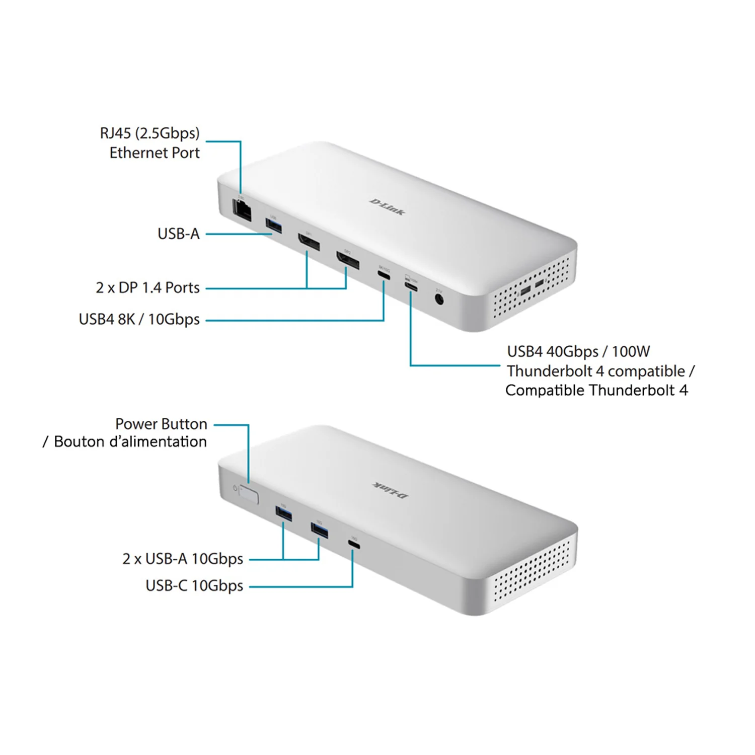D-Link 9-in-1 USB4 Docking Station with Dual 8K Display Ports (DUF-901) - Image 12