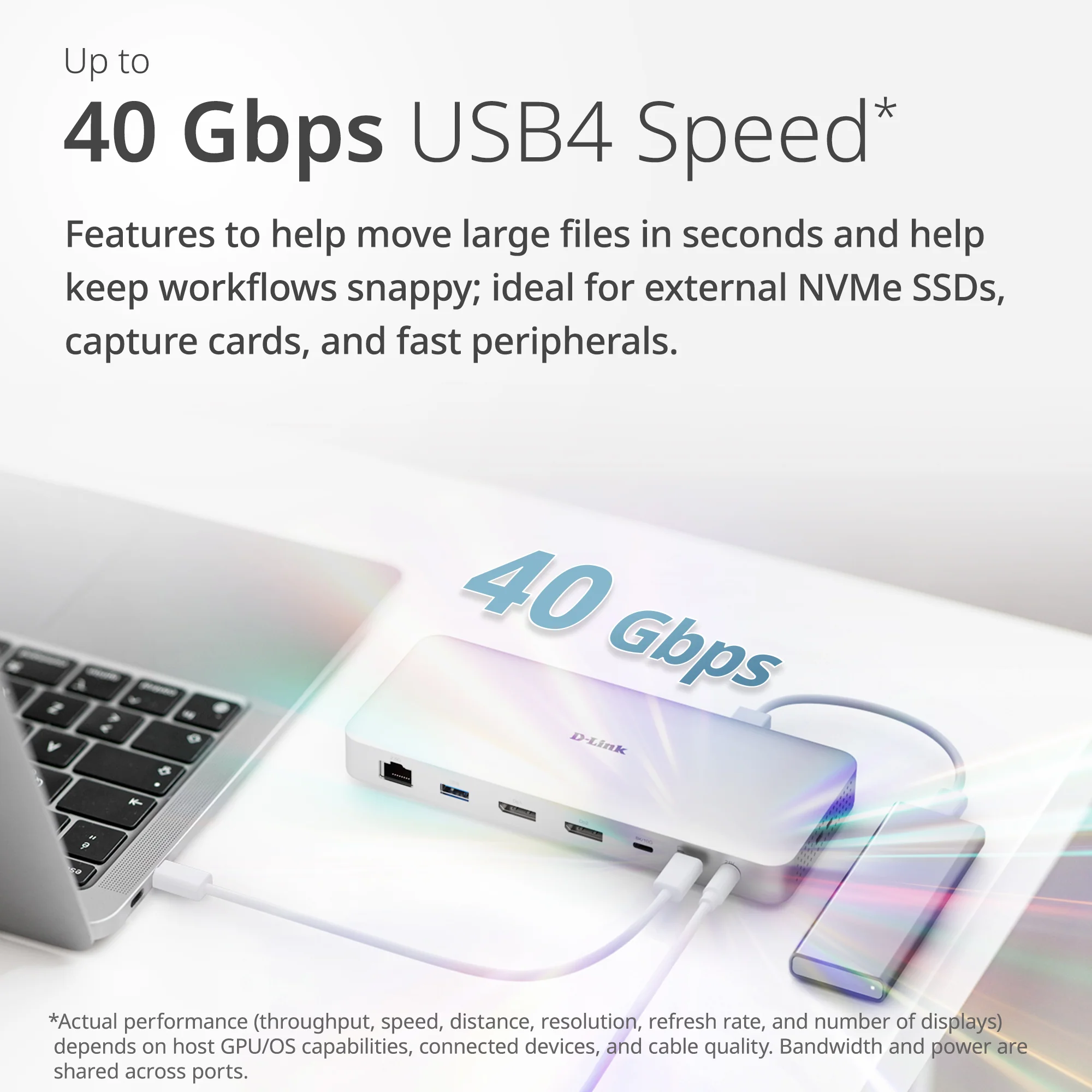 D-Link 9-in-1 USB4 Docking Station with Dual 8K Display Ports (DUF-901) - Image 3