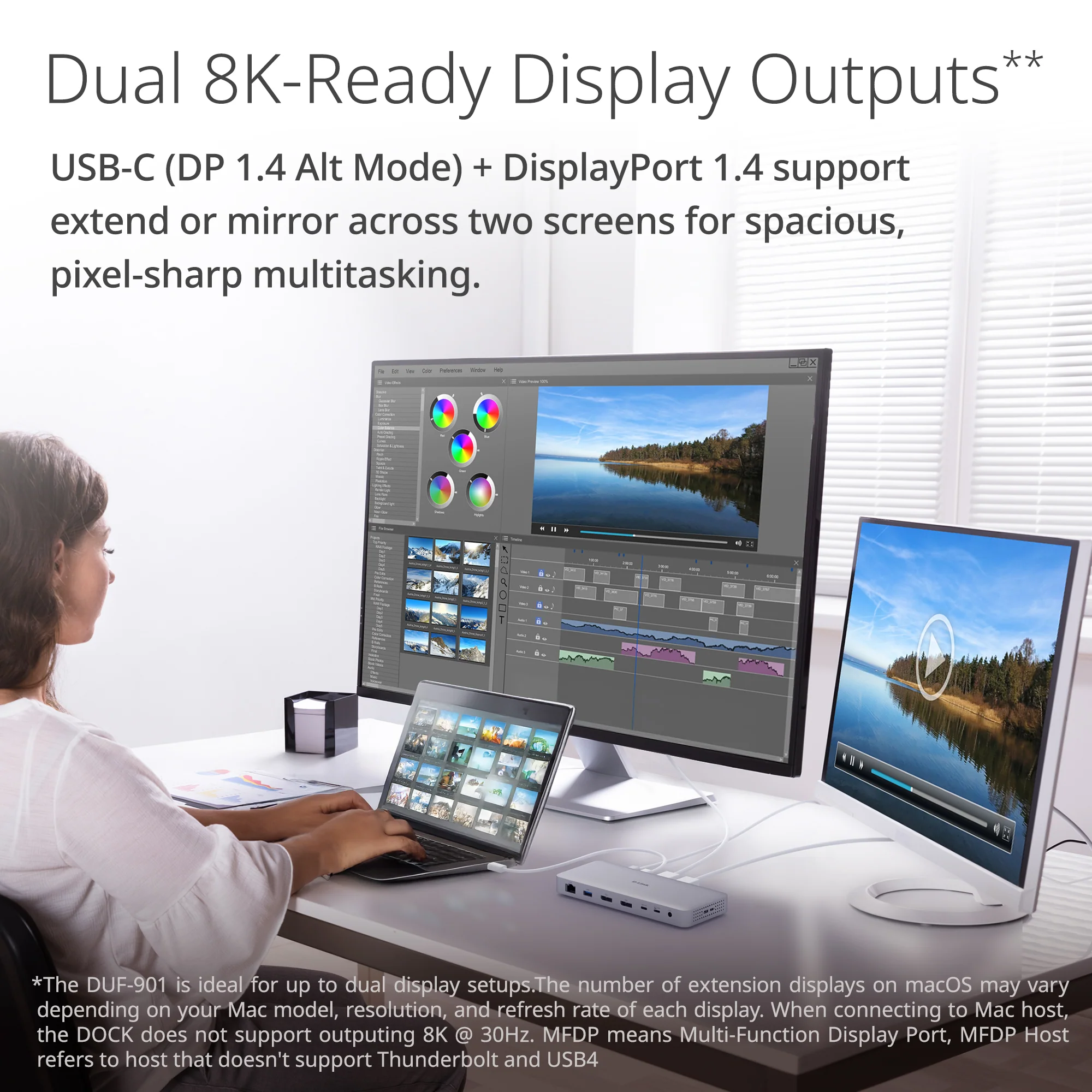 D-Link 9-in-1 USB4 Docking Station with Dual 8K Display Ports (DUF-901) - Image 4