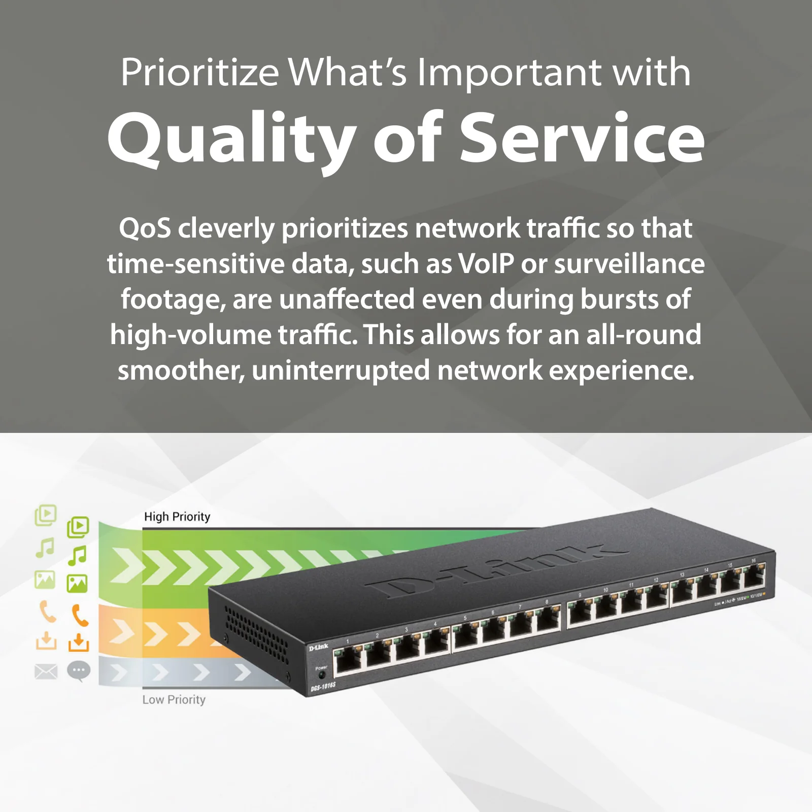 D-Link [Certified Refurbished] 16-Port Gigabit Unmanaged/Plug and Play Switch | Fanless| Slim Metal Compact | Desktop - (DGS-1016S/RE) - Image 6
