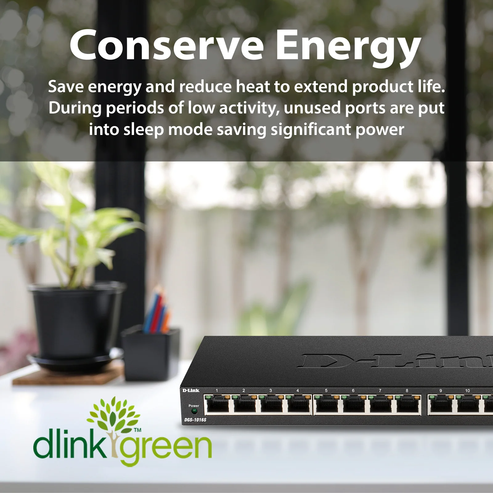 D-Link [Certified Refurbished] 16-Port Gigabit Unmanaged/Plug and Play Switch | Fanless| Slim Metal Compact | Desktop - (DGS-1016S/RE) - Image 8