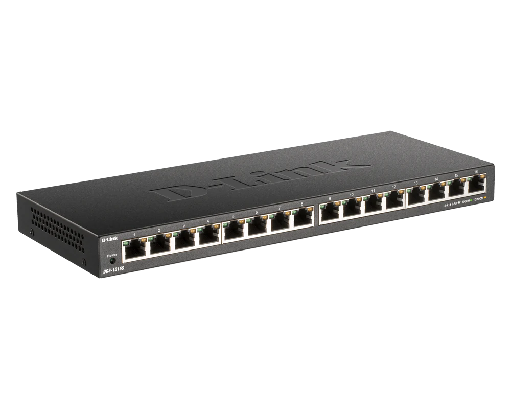 D-Link [Certified Refurbished] 16-Port Gigabit Unmanaged/Plug and Play Switch | Fanless| Slim Metal Compact | Desktop - (DGS-1016S/RE) - Image 9