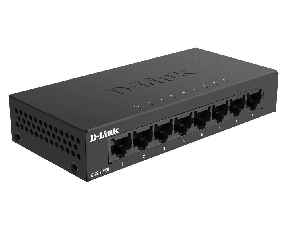 D-Link 8-Port Gigabit Ethernet Unmanaged Metal Compact Switch - (DGS-108GL) - Image 3