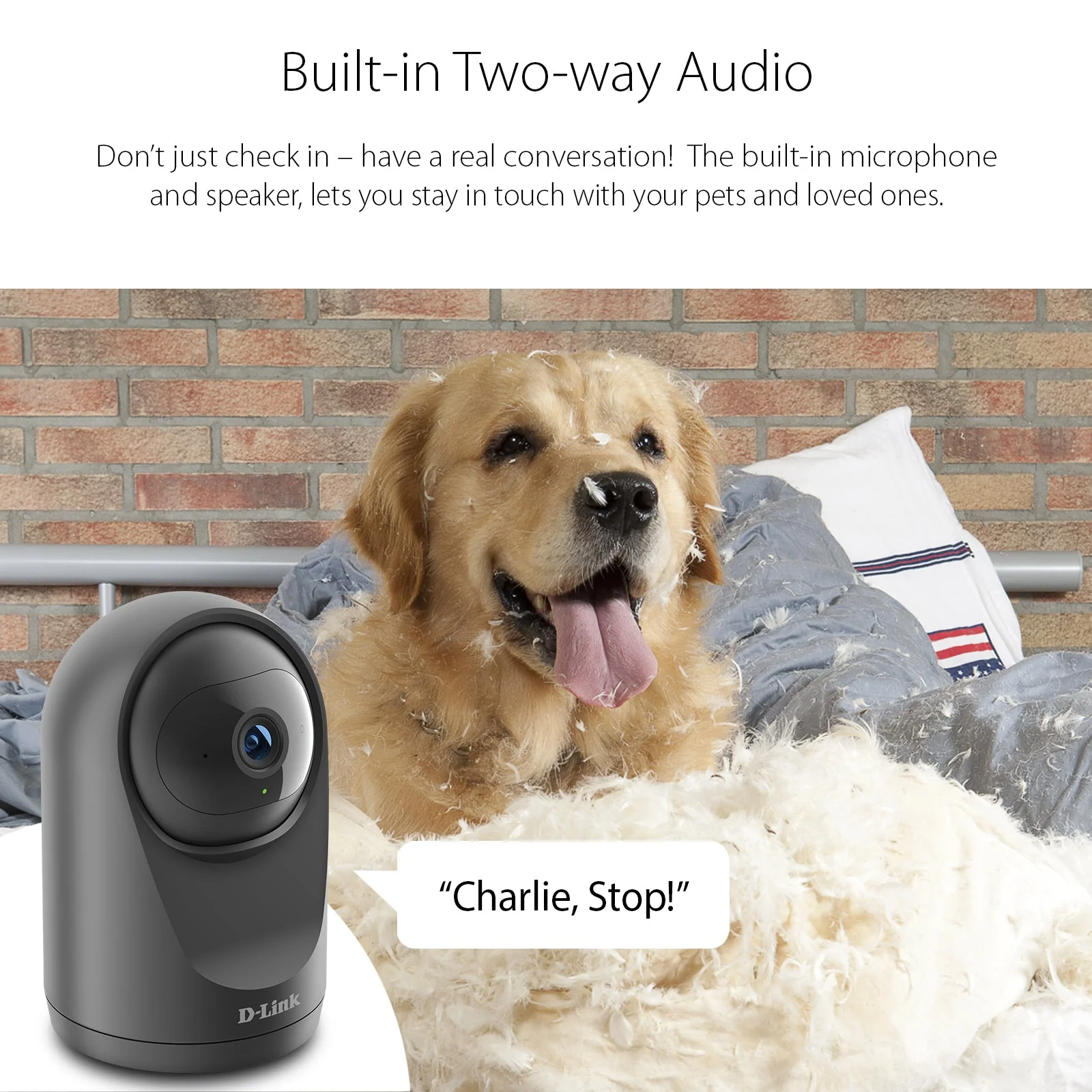 D-Link [Certified Refurbished] Full HD Pan & Tilt Wi-Fi Camera w/ 360 Degree View, 1080p, Flexible Recording, Night Vision (DCS-6500LHV2/RE) - Image 3