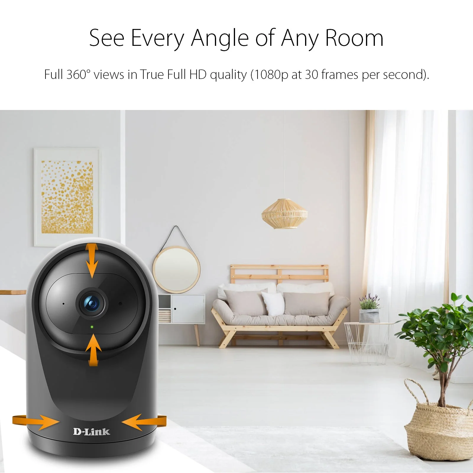 D-Link [Certified Refurbished] Full HD Pan & Tilt Wi-Fi Camera w/ 360 Degree View, 1080p, Flexible Recording, Night Vision (DCS-6500LHV2/RE) - Image 7