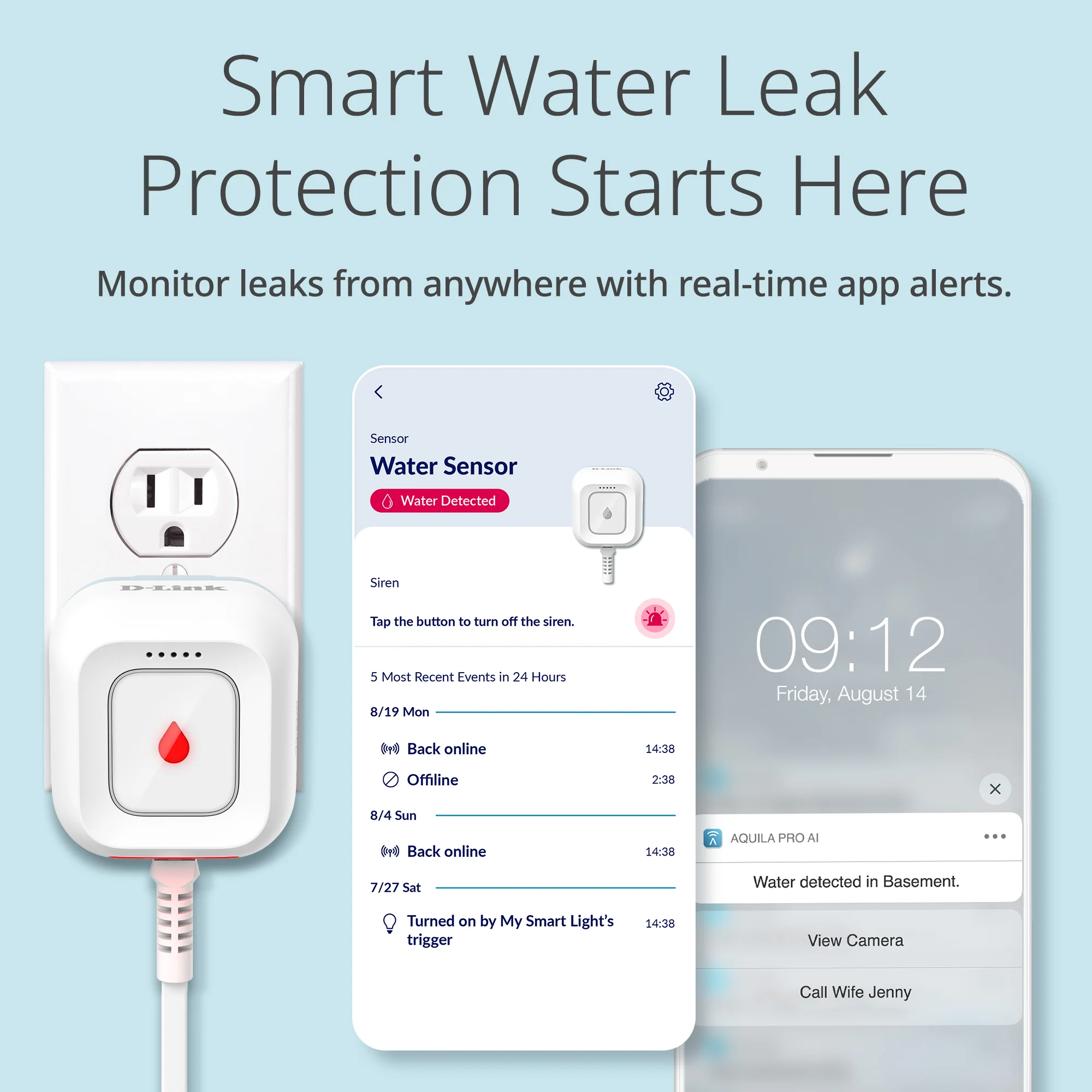 D-Link Expandable Smart Wi-Fi Water Leak Sensor Starter Kit - SW-A11KT - Image 10