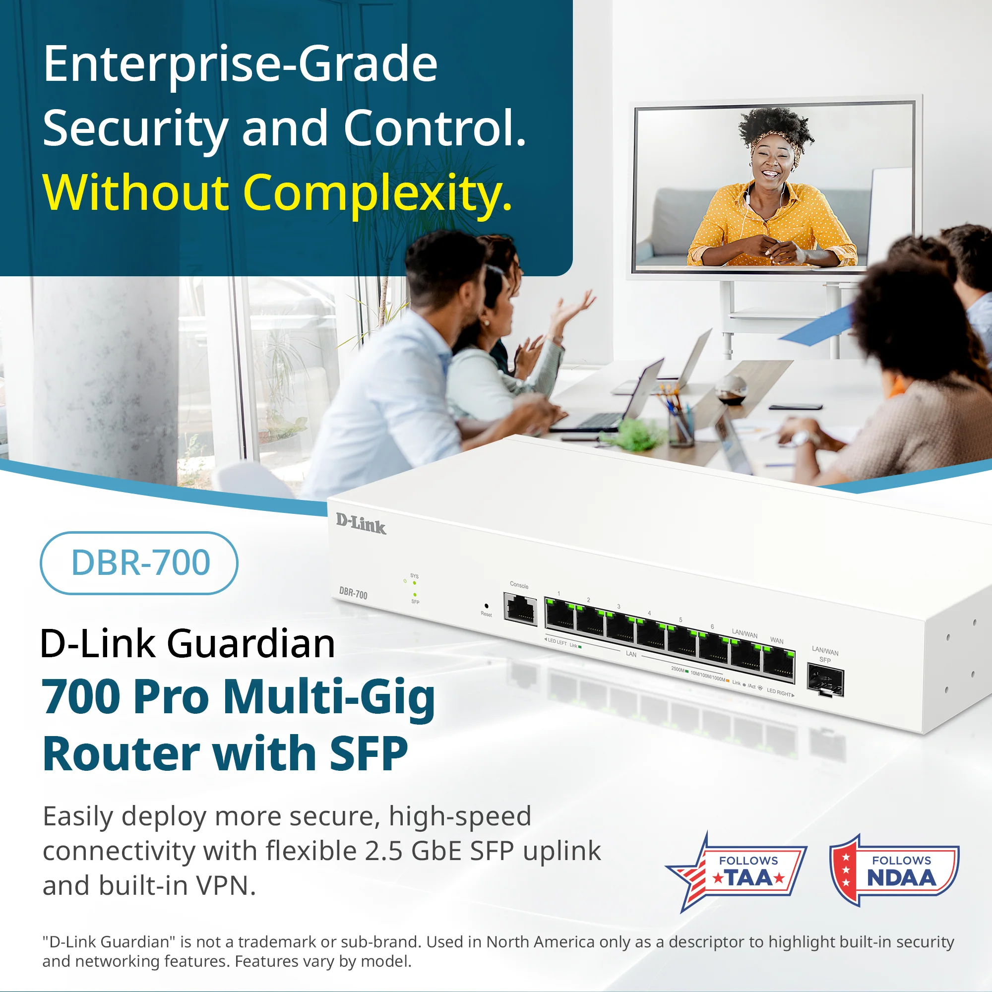 D-Link Guardian 700 Pro Multi-Gig Business Router with SFP (DBR-700), Premium Router with Multi-WAN Failover, SPI Firewall, 8x 2.5GbE LAN with SFP, VPN, - Image 12
