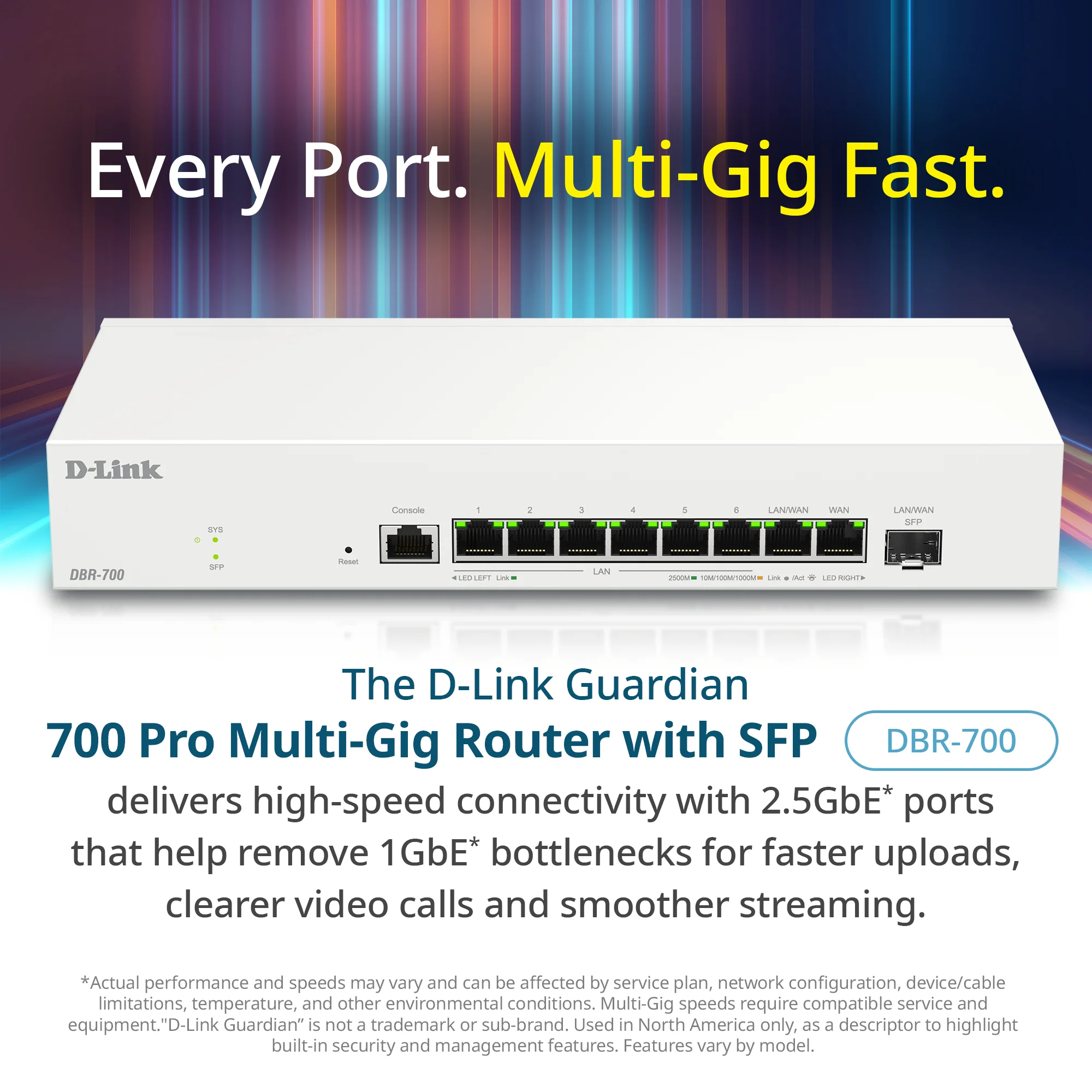 D-Link Guardian 700 Pro Multi-Gig Business Router with SFP (DBR-700), Premium Router with Multi-WAN Failover, SPI Firewall, 8x 2.5GbE LAN with SFP, VPN, - Image 5