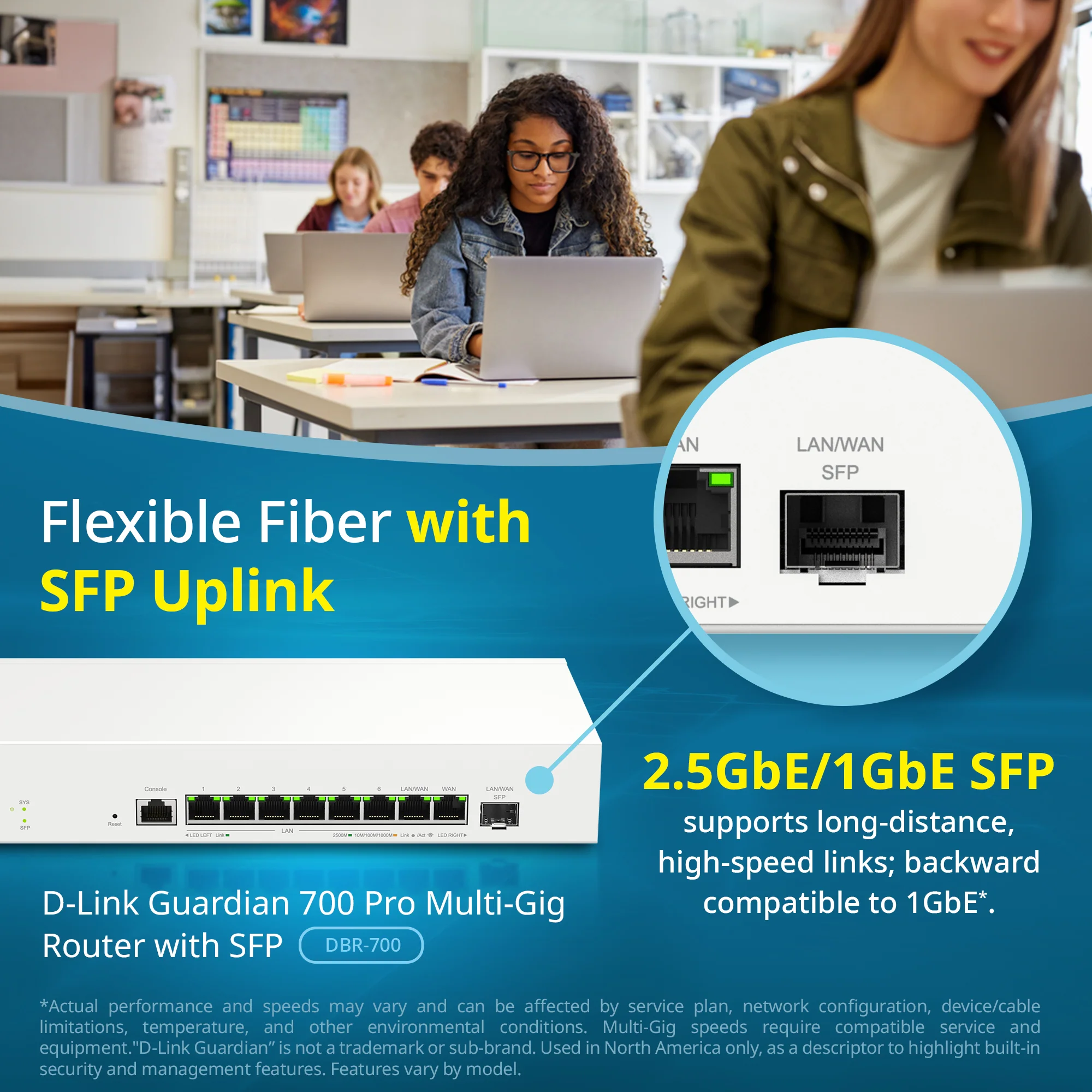 D-Link Guardian 700 Pro Multi-Gig Business Router with SFP (DBR-700), Premium Router with Multi-WAN Failover, SPI Firewall, 8x 2.5GbE LAN with SFP, VPN, - Image 7