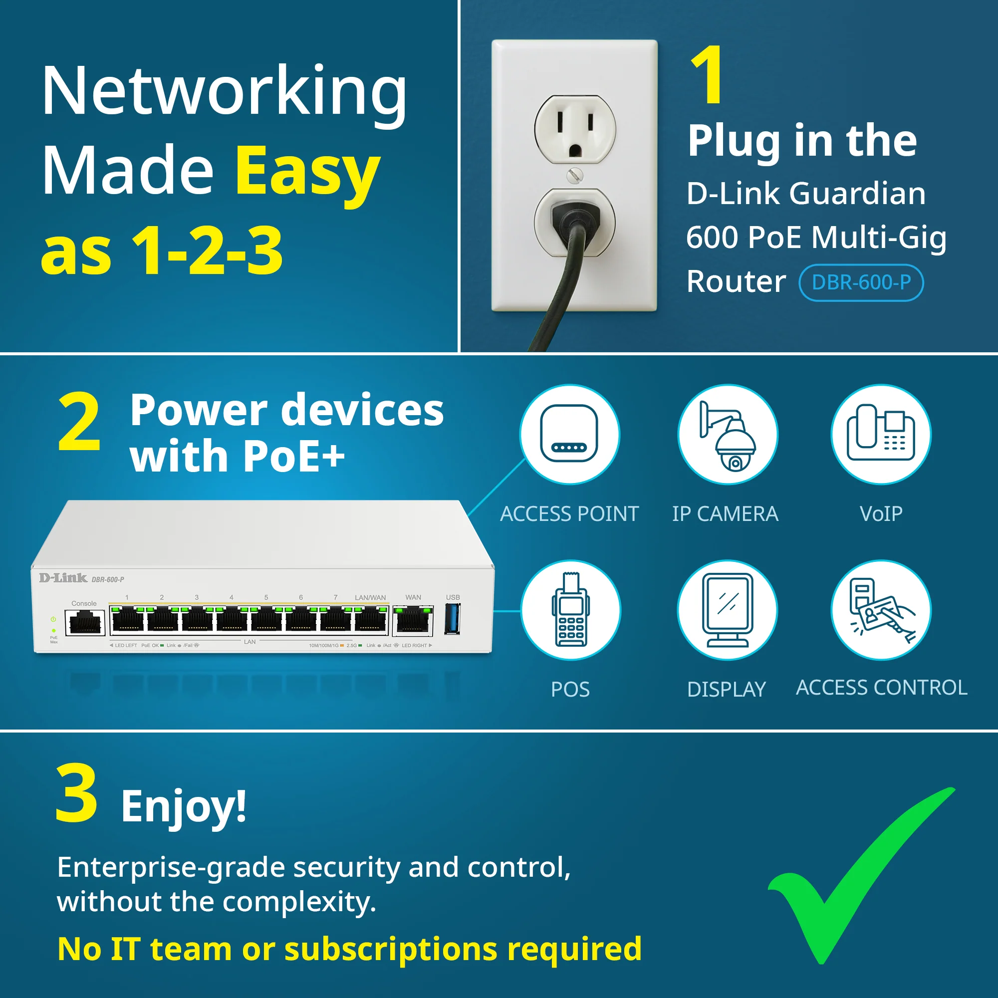 D-Link Guardian 600 PoE Multi-Gig Business Router (DBR-600-P) Premium Router with Multi-WAN Failover, SPI Firewall, 8x 2.5GbE PoE+ LAN, VPN - Image 12