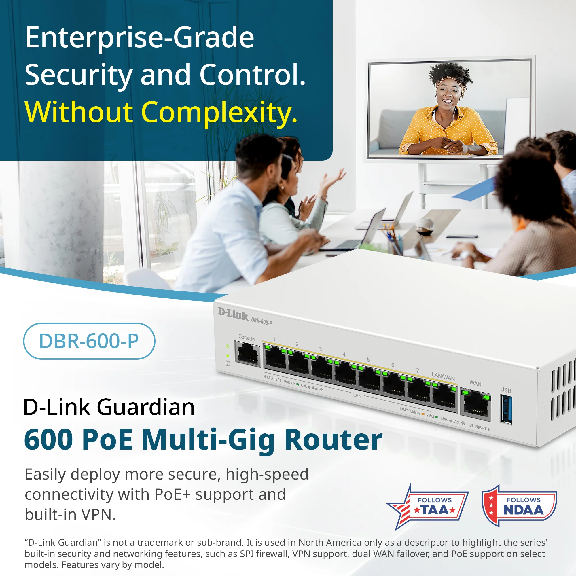 D-Link Guardian 600 PoE Multi-Gig Business Router (DBR-600-P) Premium Router with Multi-WAN Failover, SPI Firewall, 8x 2.5GbE PoE+ LAN, VPN - Image 13