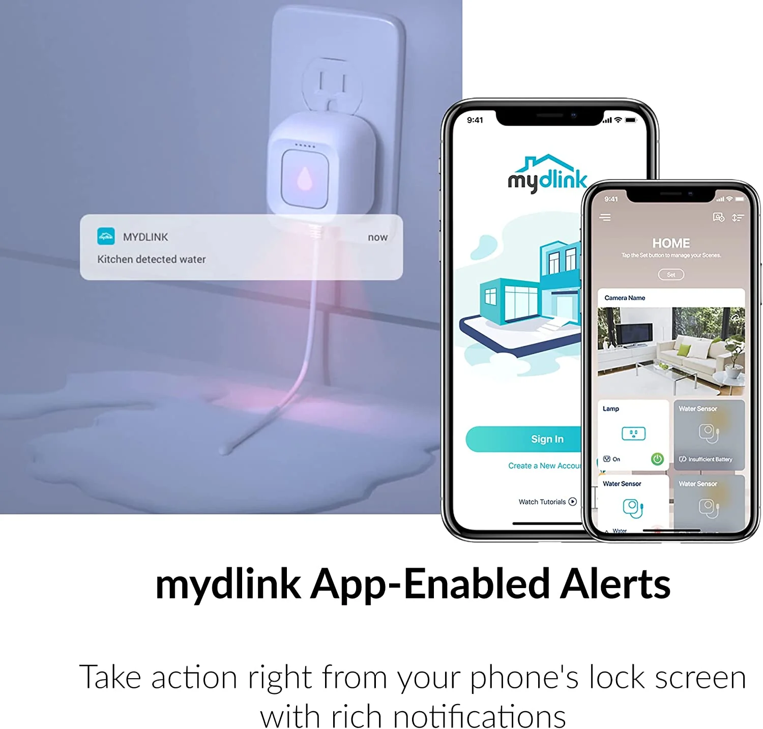 D-Link Water Sensor and Alarm Starter Kit, Detector, AC Powered, Works with Google Home - (DCH-S1621KT) - NEW 2025 Version SW-A11KT Available - Image 4