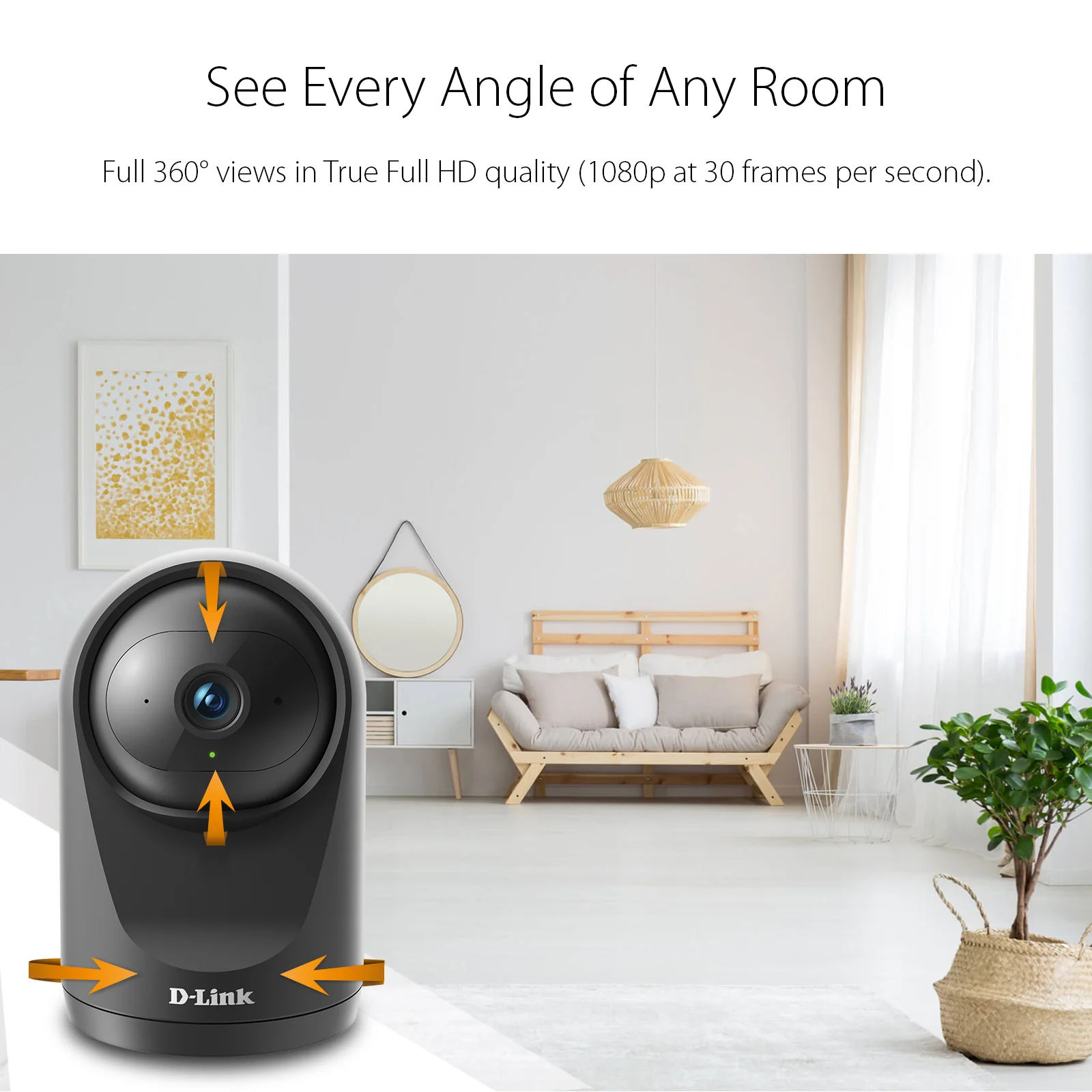 D-Link Full HD Pan & Tilt Wi-Fi Camera w/ 360 Degree View, 1080p, Sound/Motion Detection, 2-Way Audio, Flexible Recording, Night Vision (DCS-6500LHV2) - Image 6