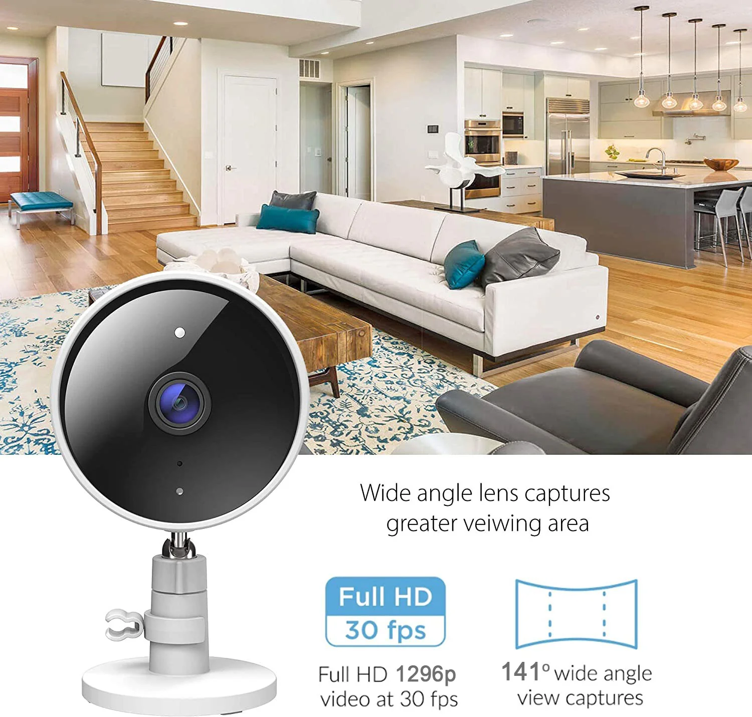 D-Link 2K Indoor/Outdoor Wi-Fi Camera w/1296p, Sound & Motion Detection, 2-Way Audio, Cloud & Local Recording, Night Vision (DCS-8302LH-B1) - Image 3