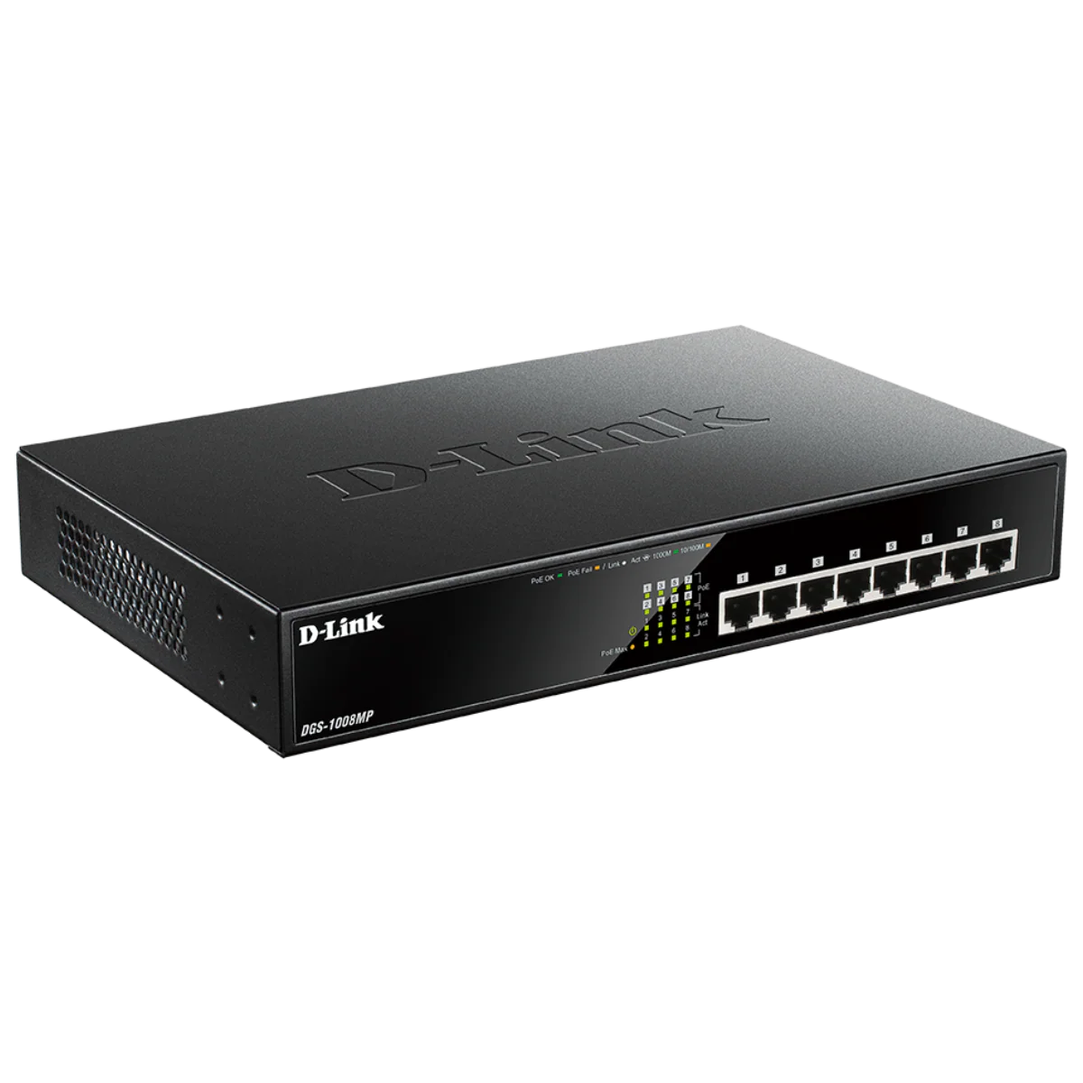 D-Link 8-Port Gigabit PoE+ Unmanaged/Plug and Play Switch | 8 PoE+ Ports (125W PoE Power Budget) | Desktop/Rackmount | Fanless - (DGS-1008MP) - Image 9
