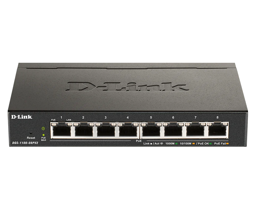 D-Link 8-Port Gigabit Smart Managed PoE+ Switch | 8 PoE+ Ports (64W) | Compact Metal Desktop |NDAA Compliant - (DGS-1100-08PV2) - Image 7