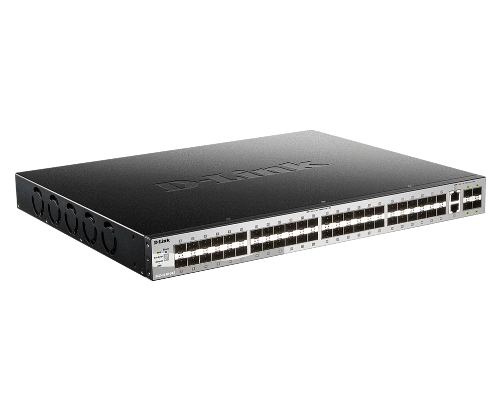 D-Link 54-Port Managed Stackable Fiber Switch with 10GbE Ports (DGS-3130-54S), 48 Gigabit Fiber Ports + 2 10GbE Copper Ports + 4 10G SFP+ Uplink Ports, L3, Follows NDAA/TAA - Image 4