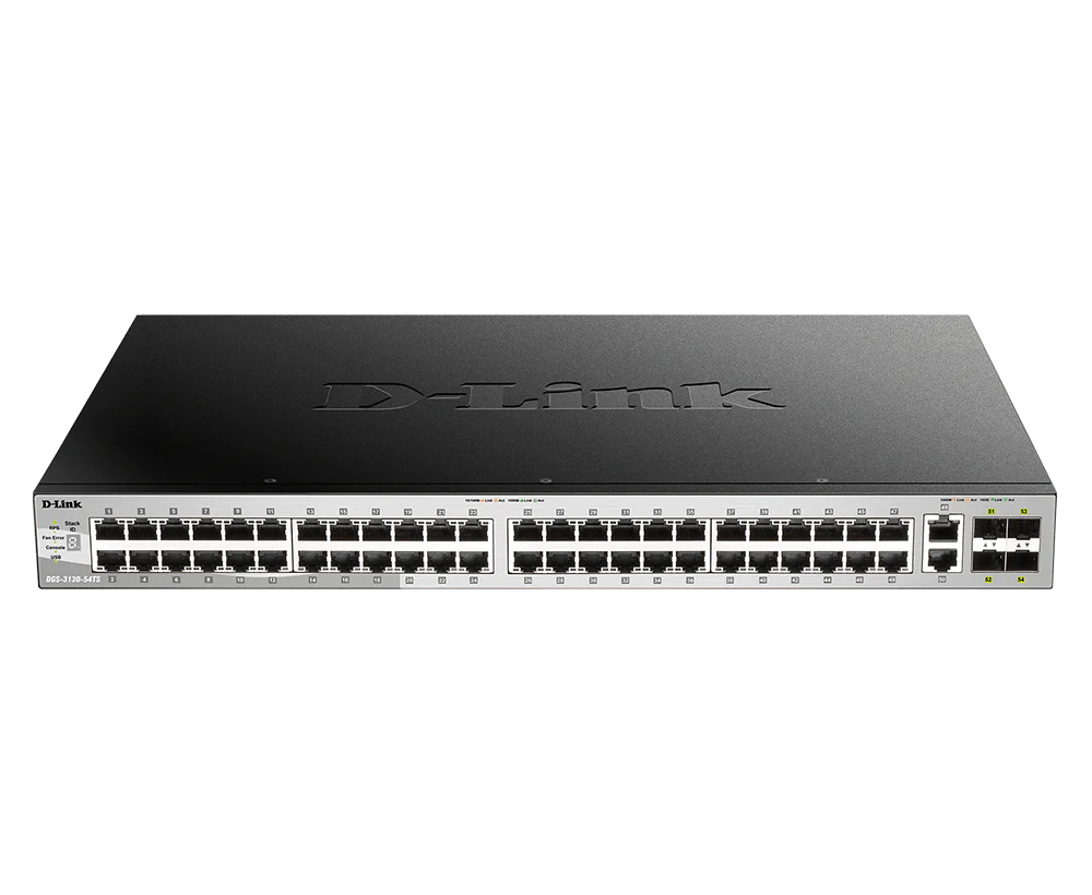 D-Link 54-Port Managed Stackable Switch with 10GbE Ports (DGS-3130-54TS), 48 Gigabit Ports + 2 10GbE Copper Ports + 4 10G SFP+ Uplink Ports, L3, Follows NDAA, TAA - Image 3